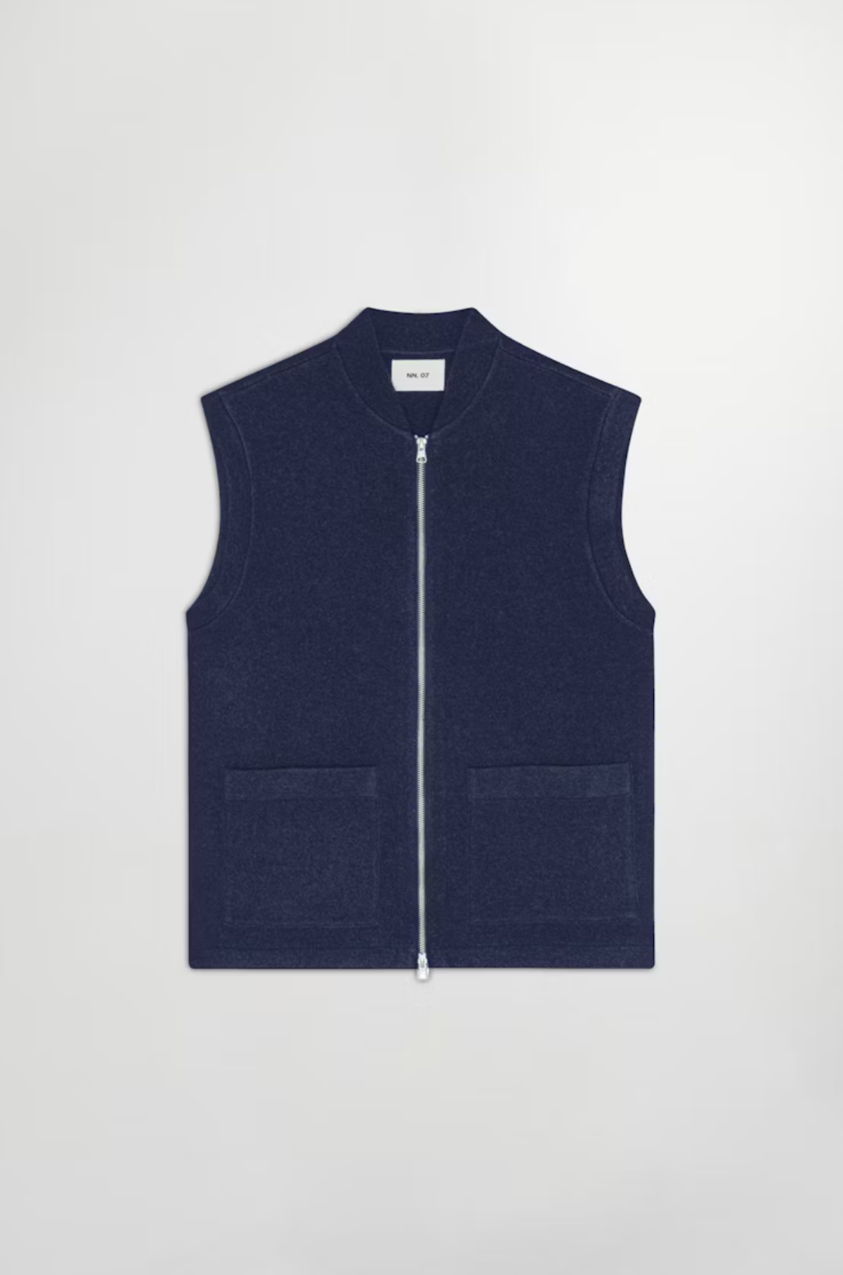 NN07 - Boiled Wool Zip Vest 6398 Navy Blue