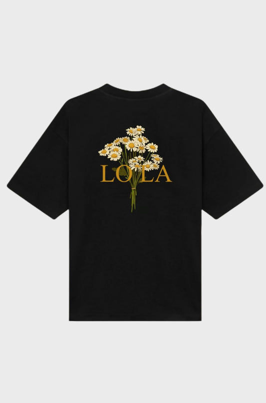Lola -Made in France Tee Flowers Black