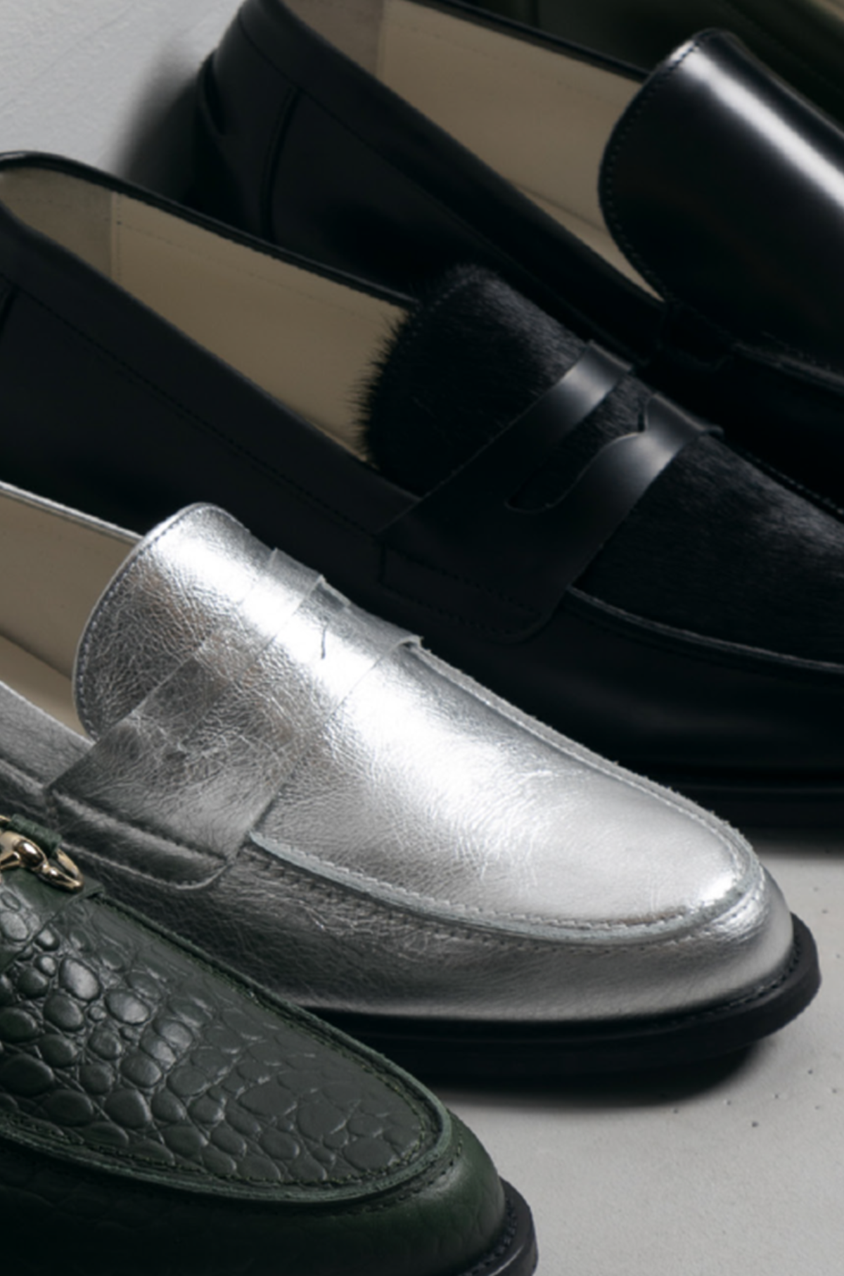 Duke and Dexter - Wilde Slate X White Penny Loafer