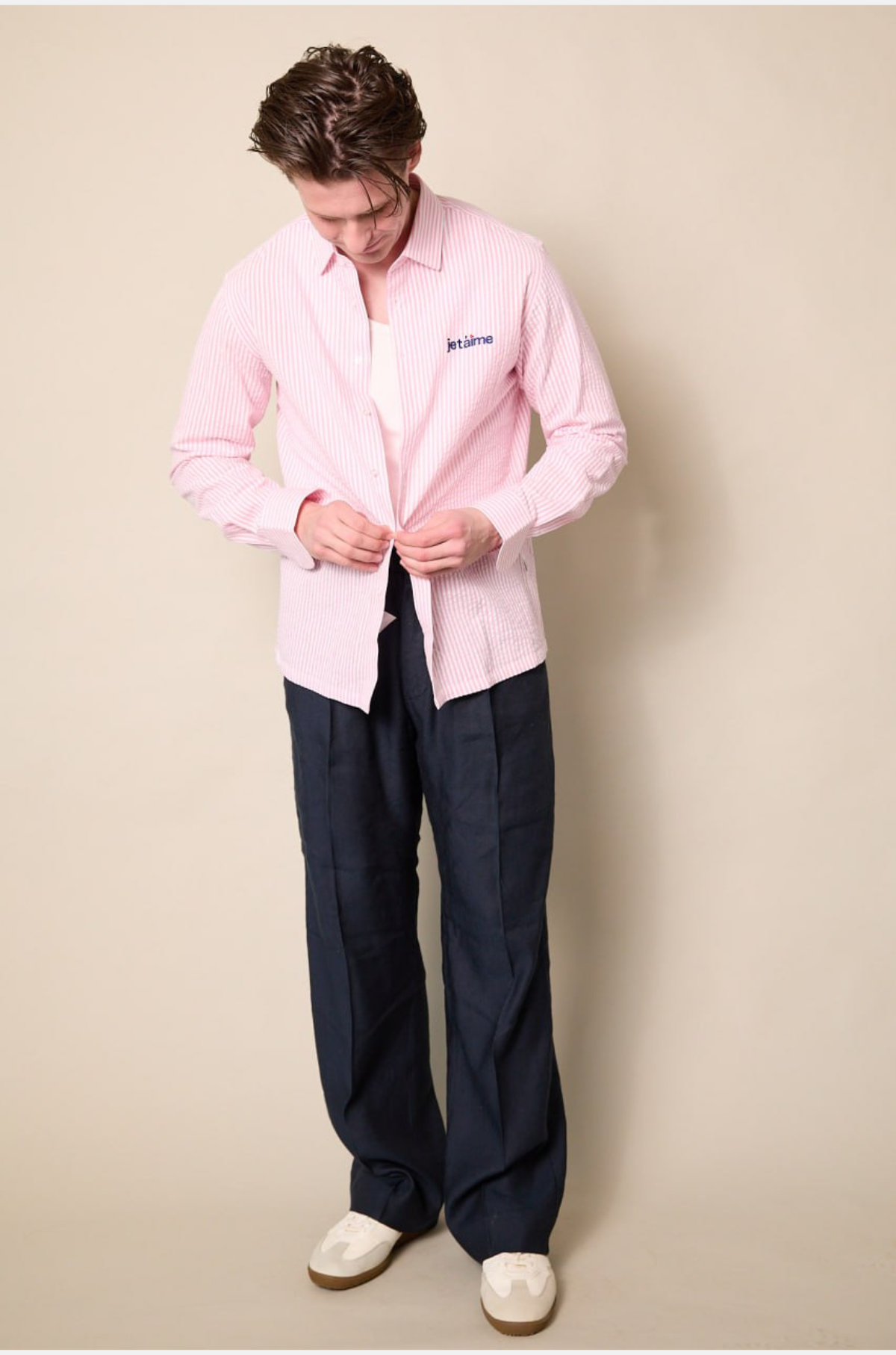 Lola - Seersucker Shirt Rose Stripes