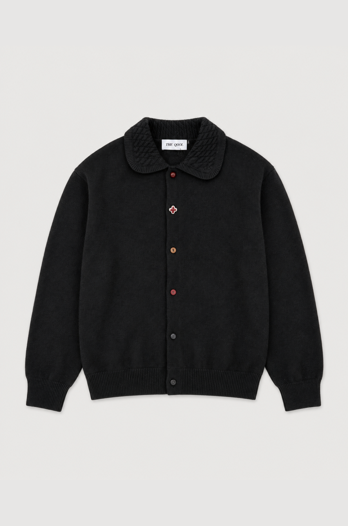 The Qool - Button Cardigan Black