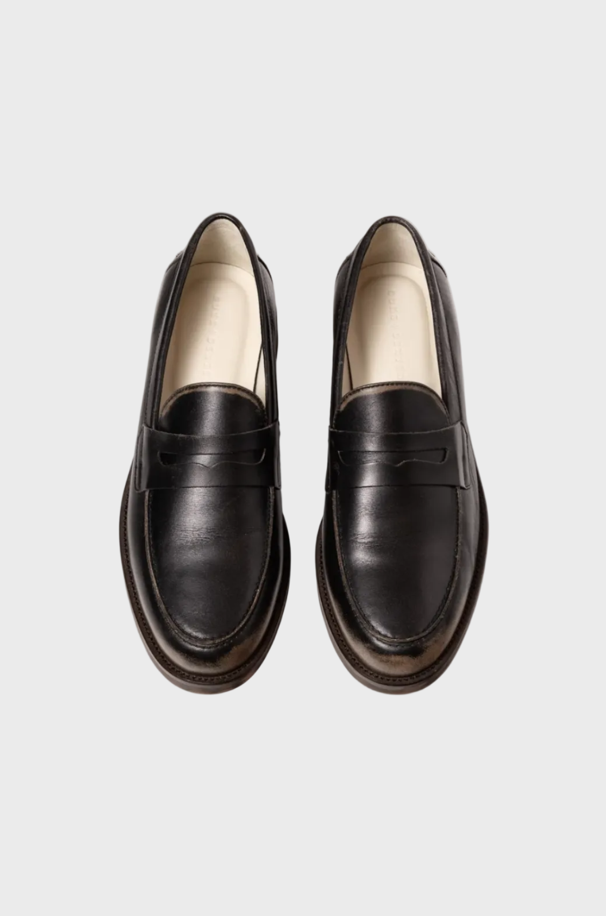 Duke & Dexter - Wilde Black Distressed Penny Loafer
