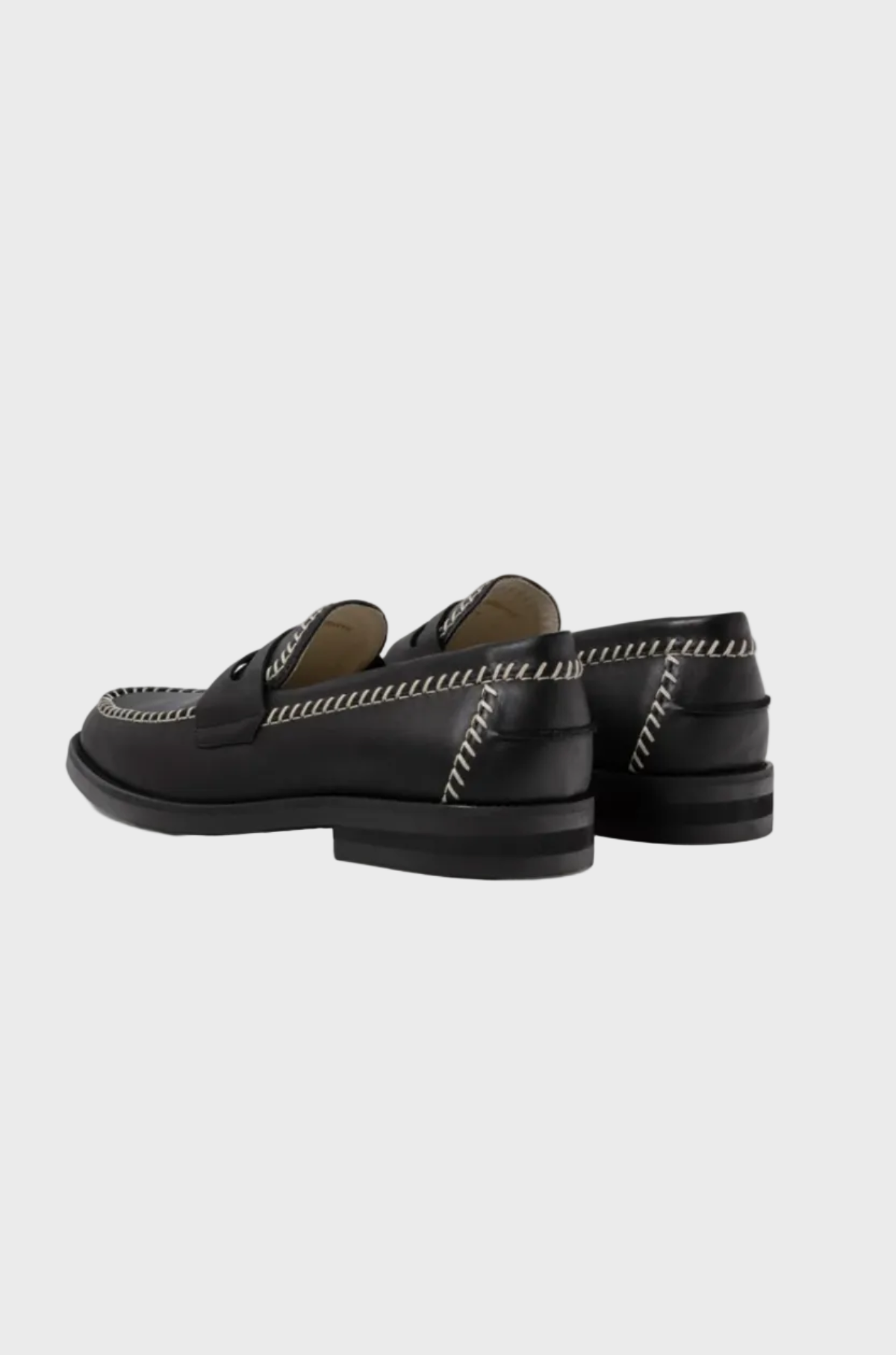 Duke & Dexter - Wilde Black Cream Box Stitch Loafer