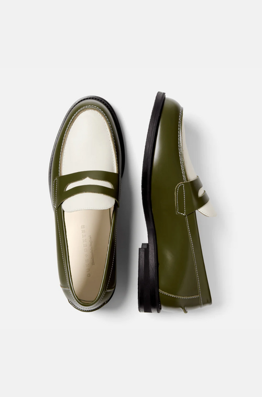 Duke and Dexter - Wilde Olive White Penny Loafer