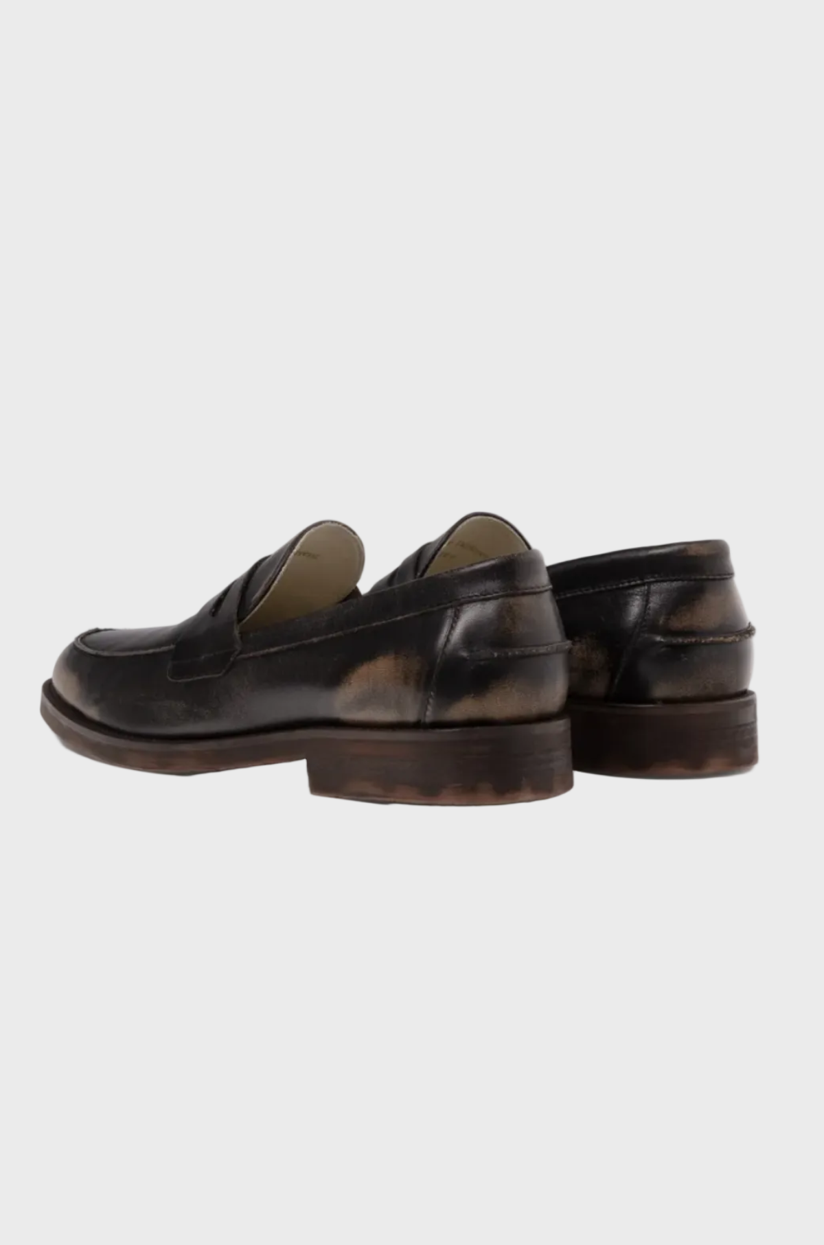 Duke & Dexter - Wilde Black Distressed Penny Loafer