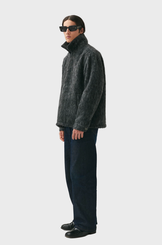 Welter Shelter - Zip Up Cardi Bonded Wool Grey