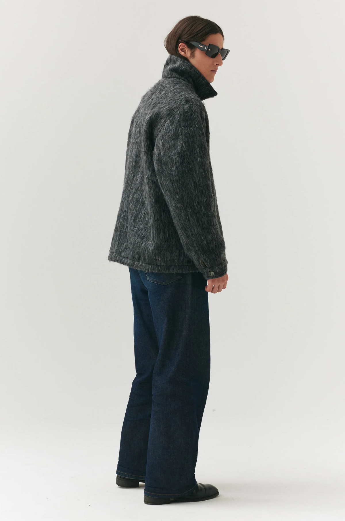 Welter Shelter - Zip Up Cardi Bonded Wool Grey