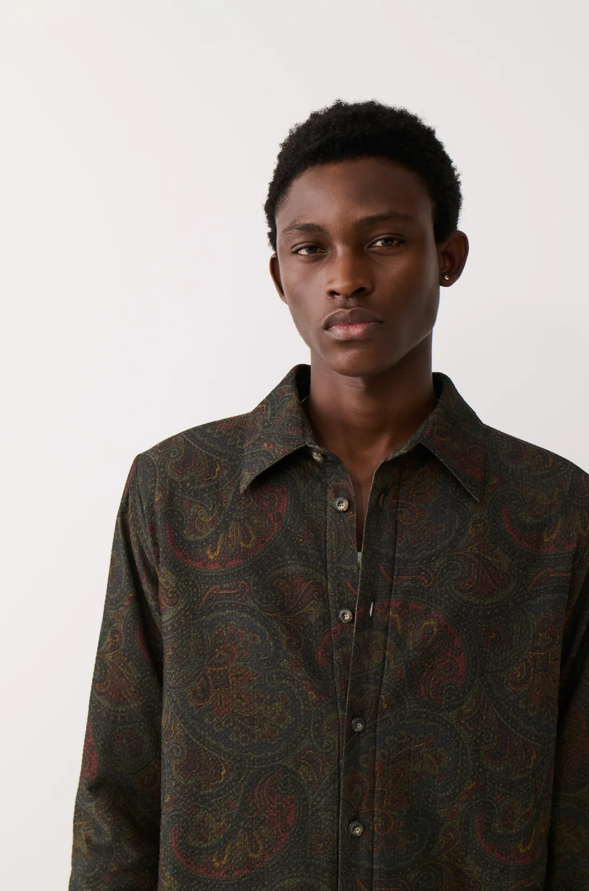 A Kind of Guise - Marani Padded Overshirt Moss Paisley