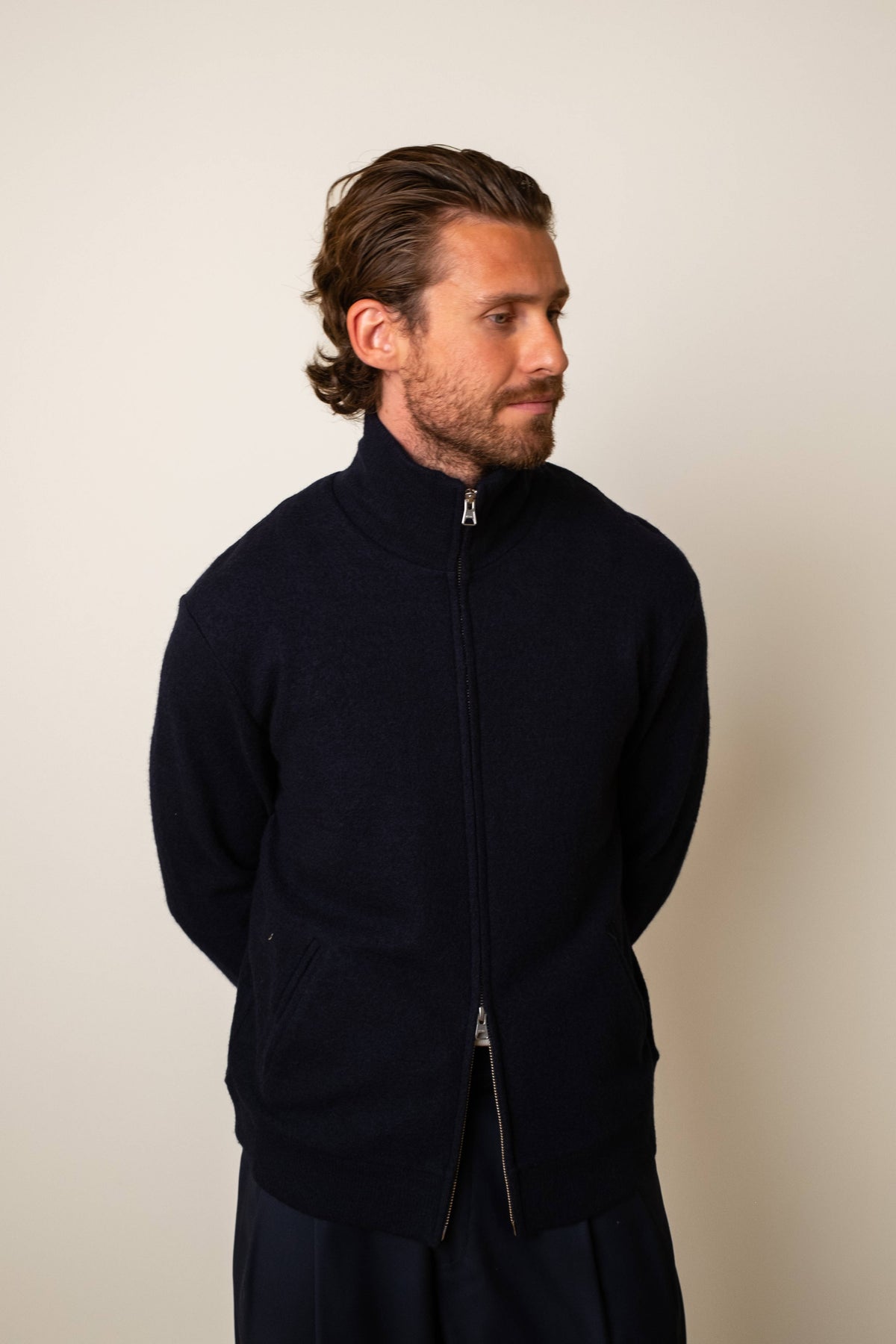 NN07 - Boiled Full Zip Jacket Navy
