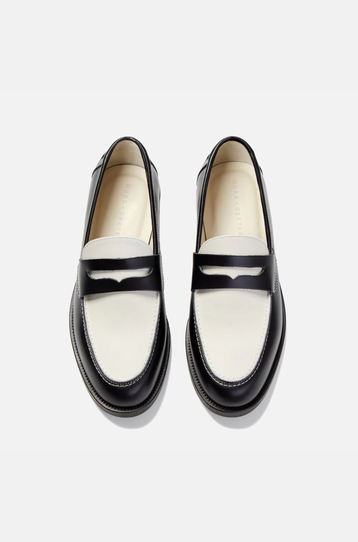 Duke & Dexter - Wilde Black + White Penny Loafer