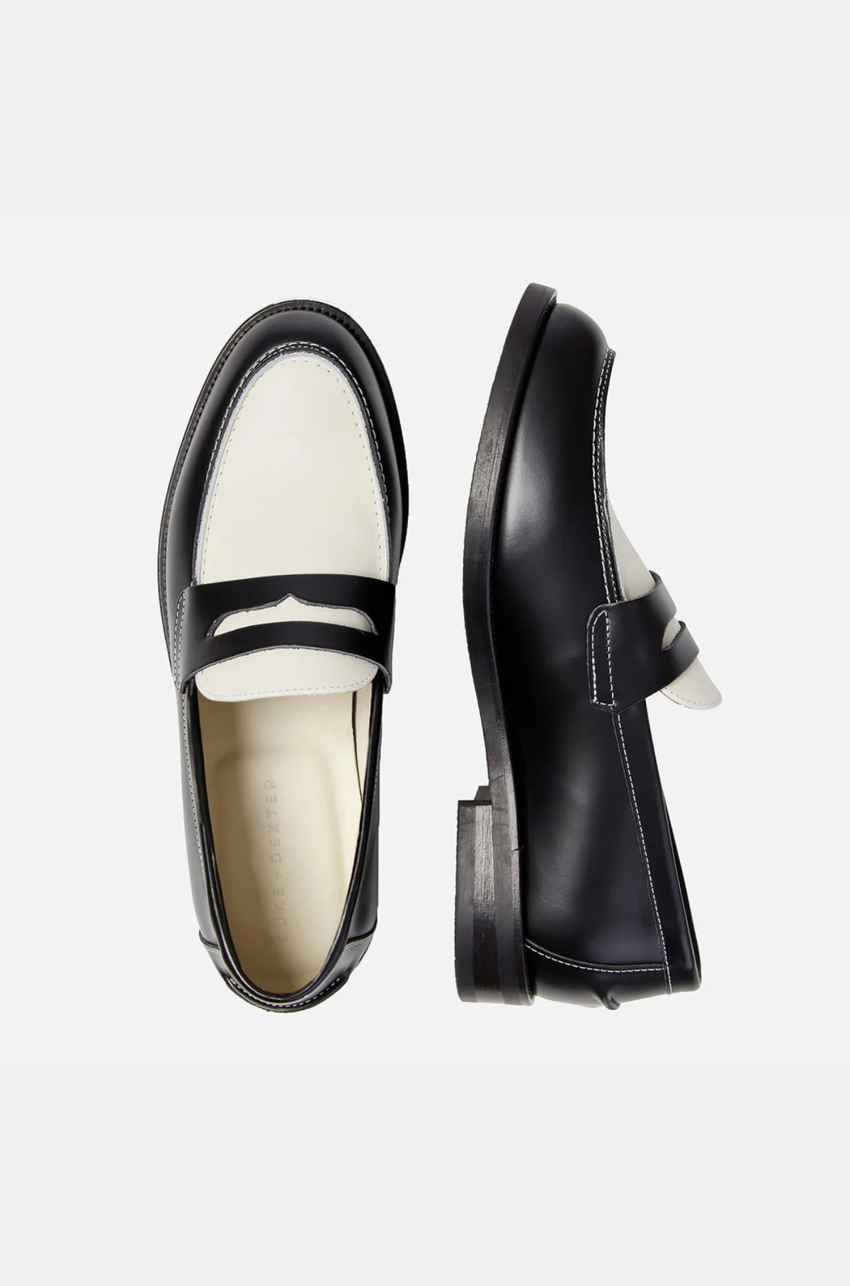 Duke & Dexter - Wilde Black + White Penny Loafer