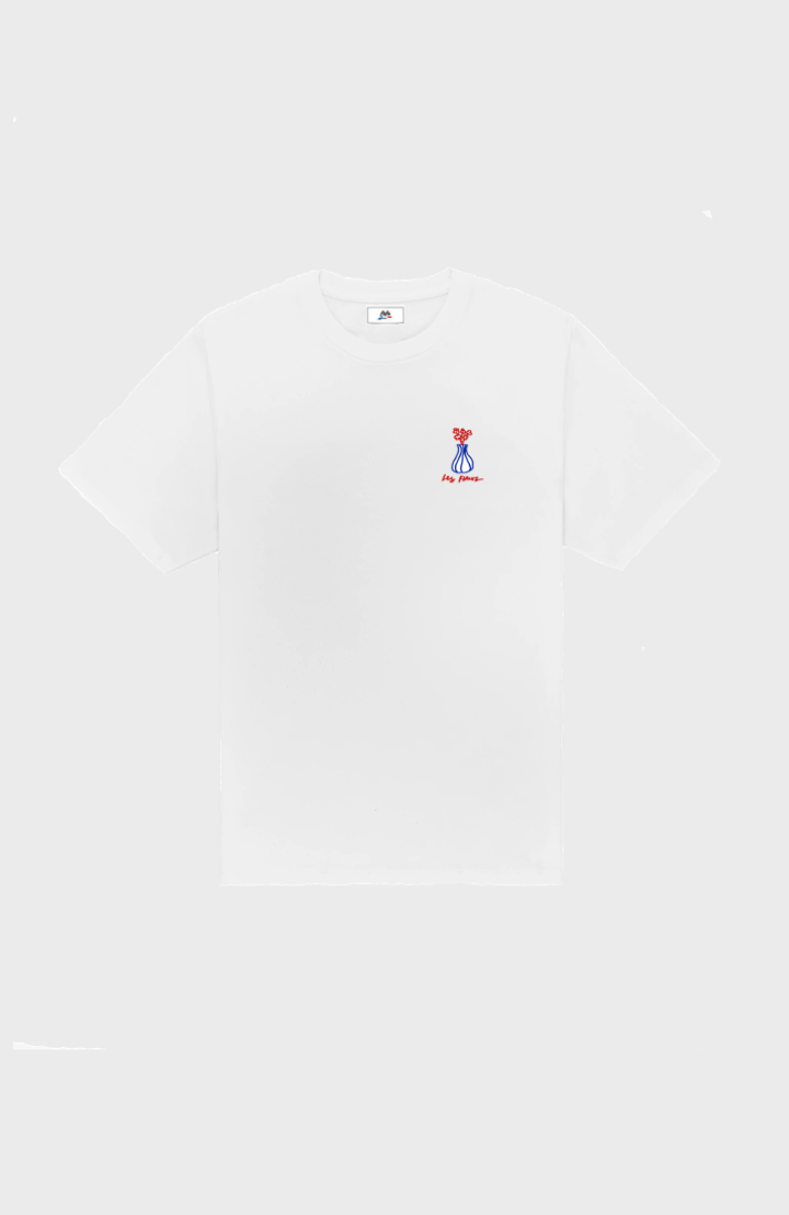 Lola -Made in France Tee Les Fleurs Small White