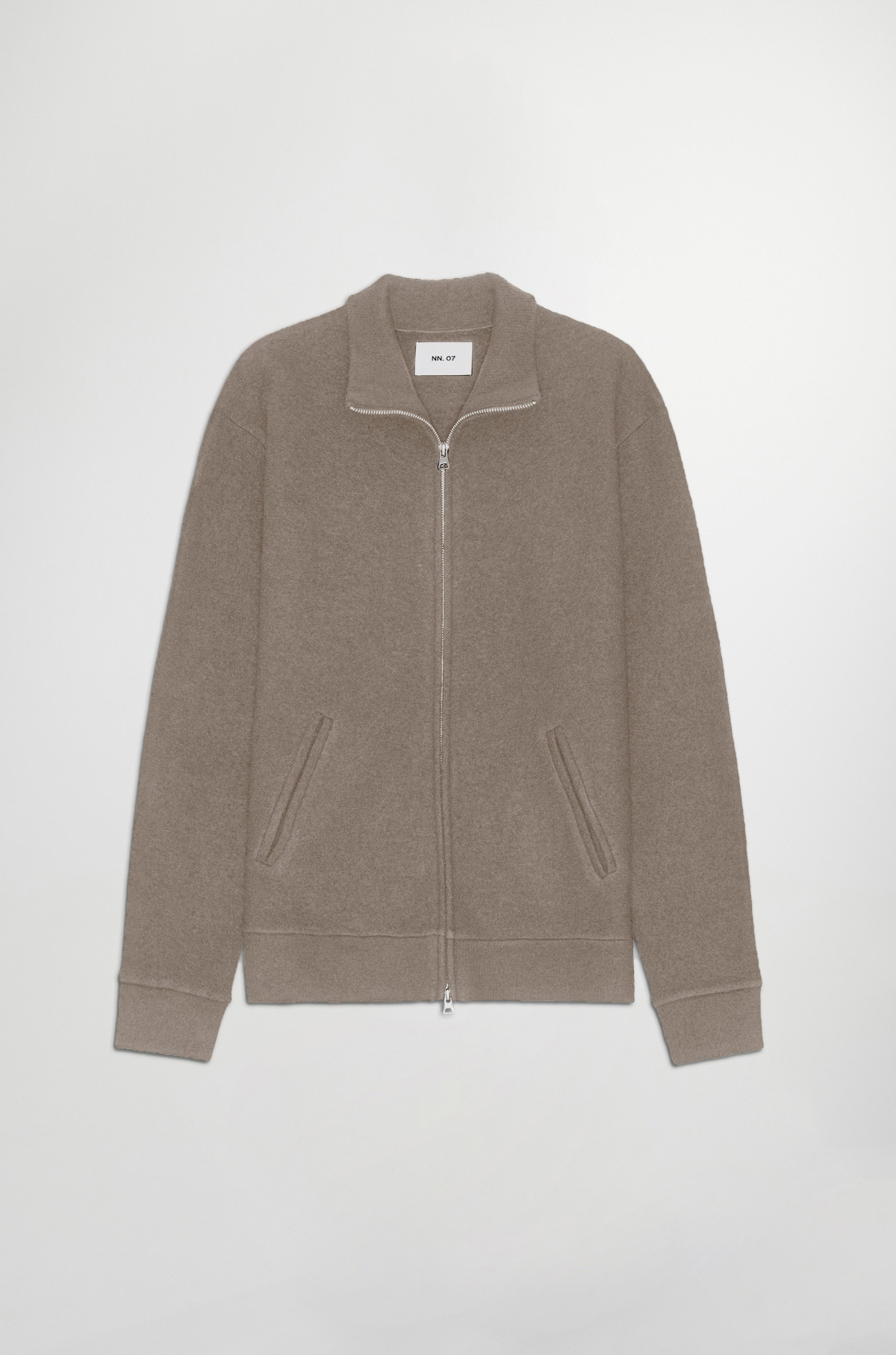NN.07 - Boiled Full Zip Sweater 6398 Khaki Beige