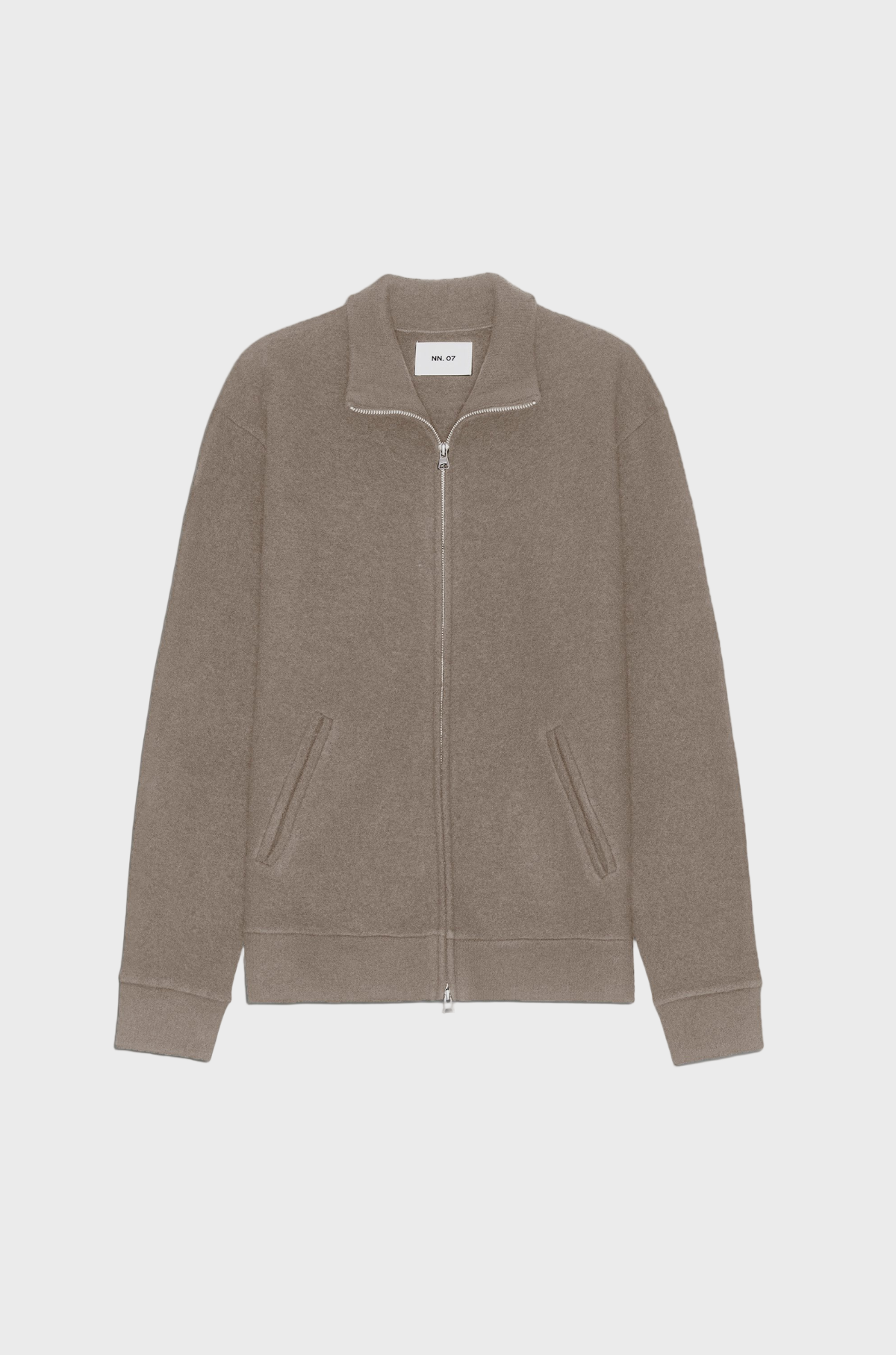 NN.07 - Boiled Full Zip Sweater 6398 Khaki Beige