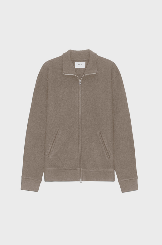 NN.07 - Boiled Full Zip Sweater 6398 Khaki Beige