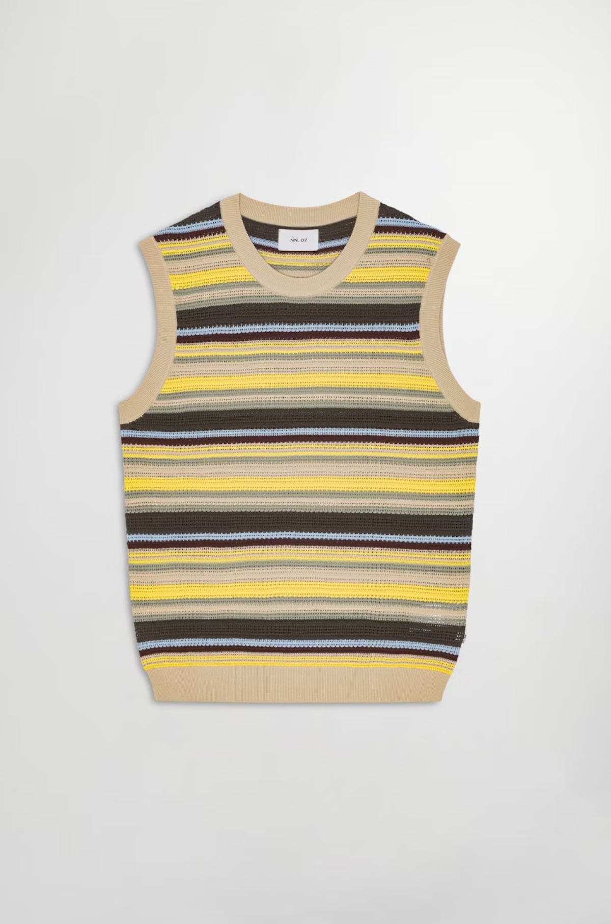 NN07 Huxley 6636 Tank Top in Multi Stripe mit Retro-Streifendesign aus reiner Baumwolle – exklusiv erhältlich in Düsseldorf bei The Qool.