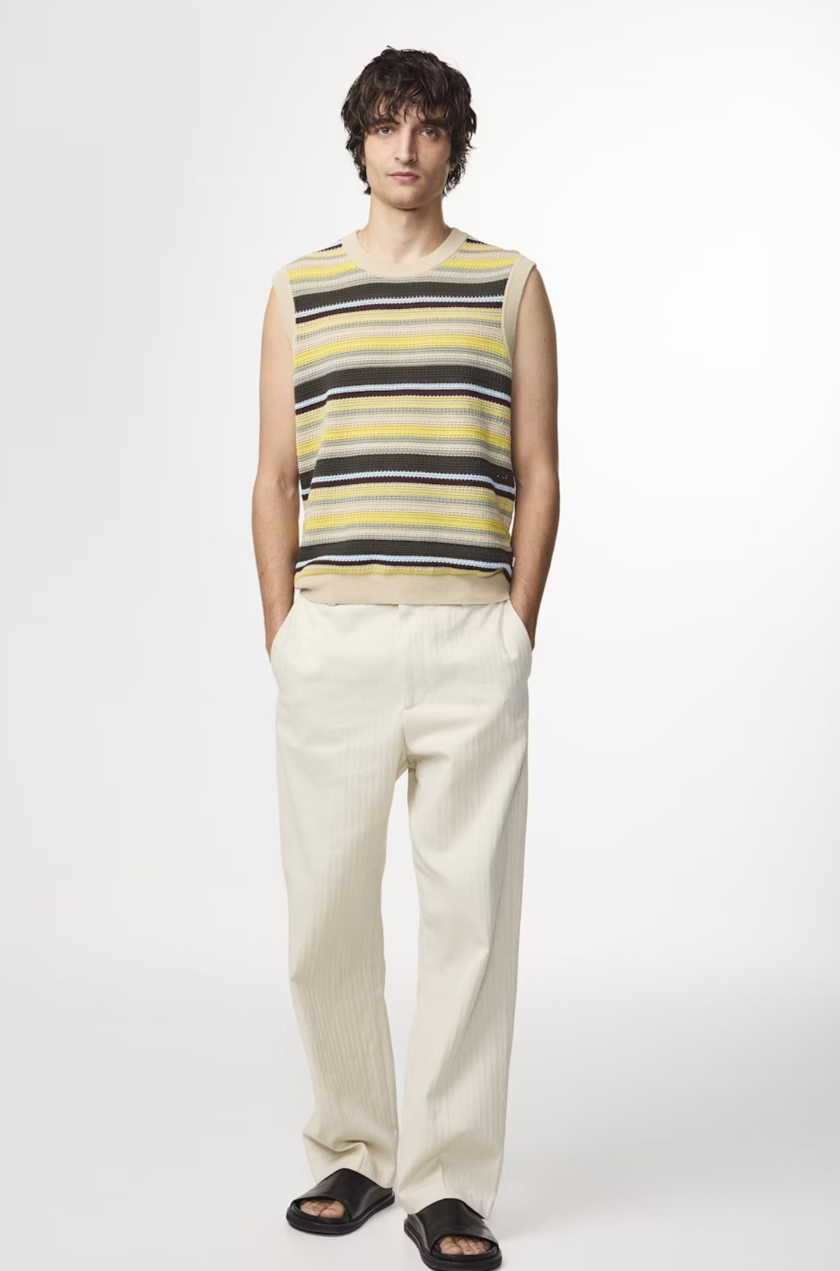 NN07 Huxley 6636 Tank Top in Multi Stripe mit Retro-Streifendesign aus reiner Baumwolle – exklusiv erhältlich in Düsseldorf bei The Qool.