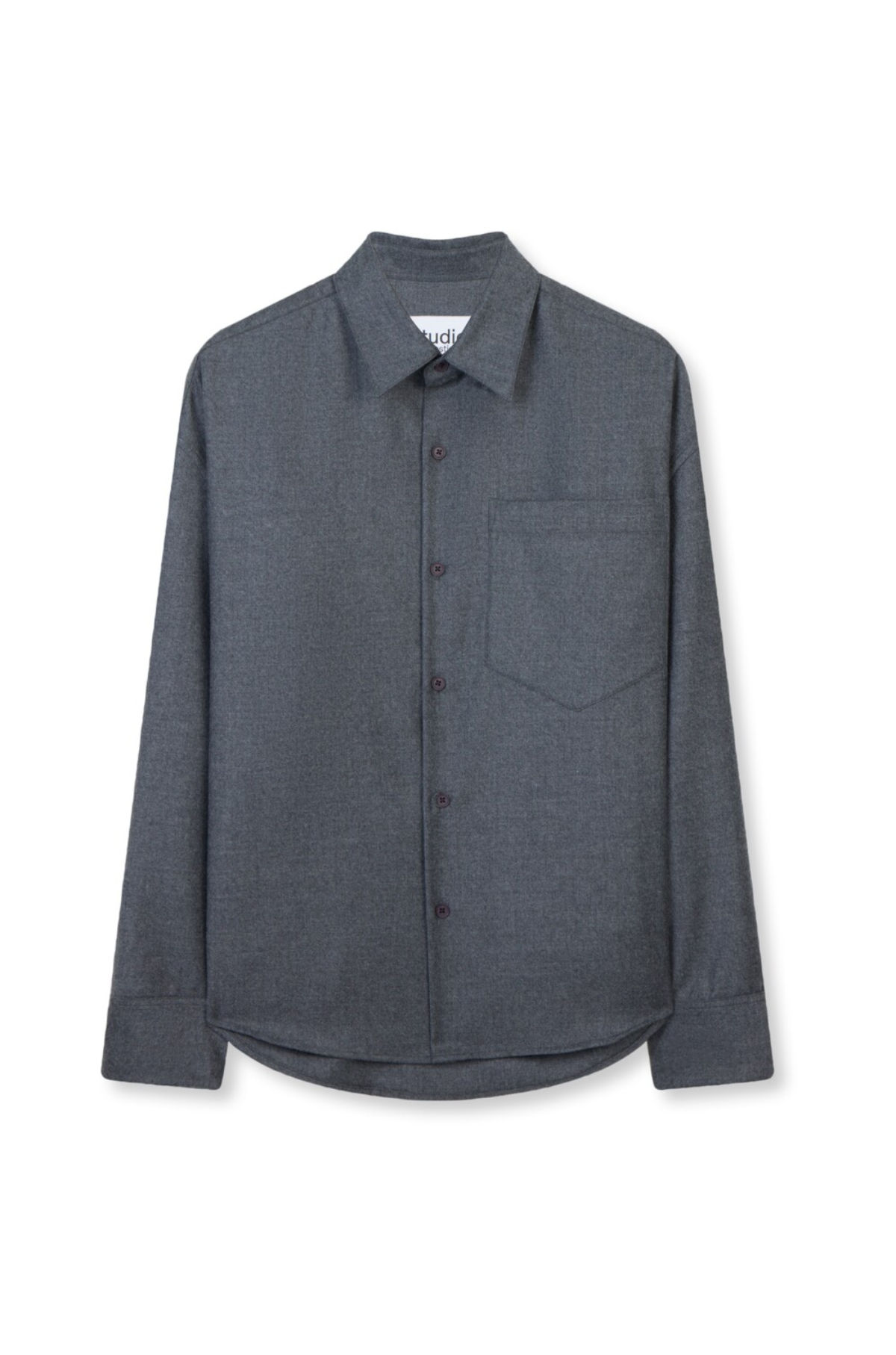 Studio Seidensticker - Cropped Shirt Wool Flannel Grey