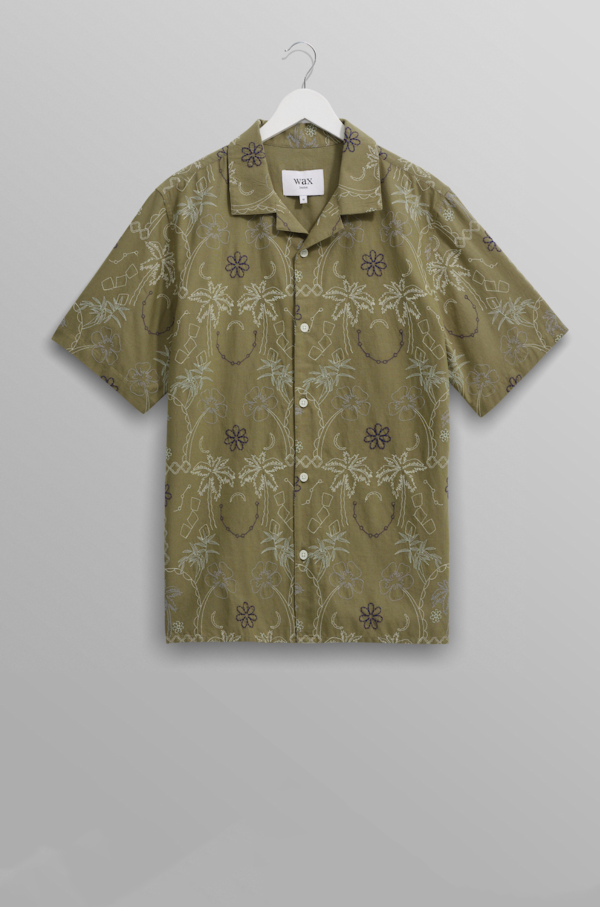 Wax London - Didcot SS Shirt Hawaiian Khaki