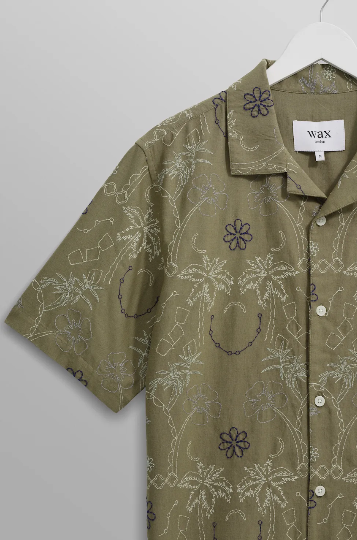 Wax London - Didcot SS Shirt Hawaiian Khaki