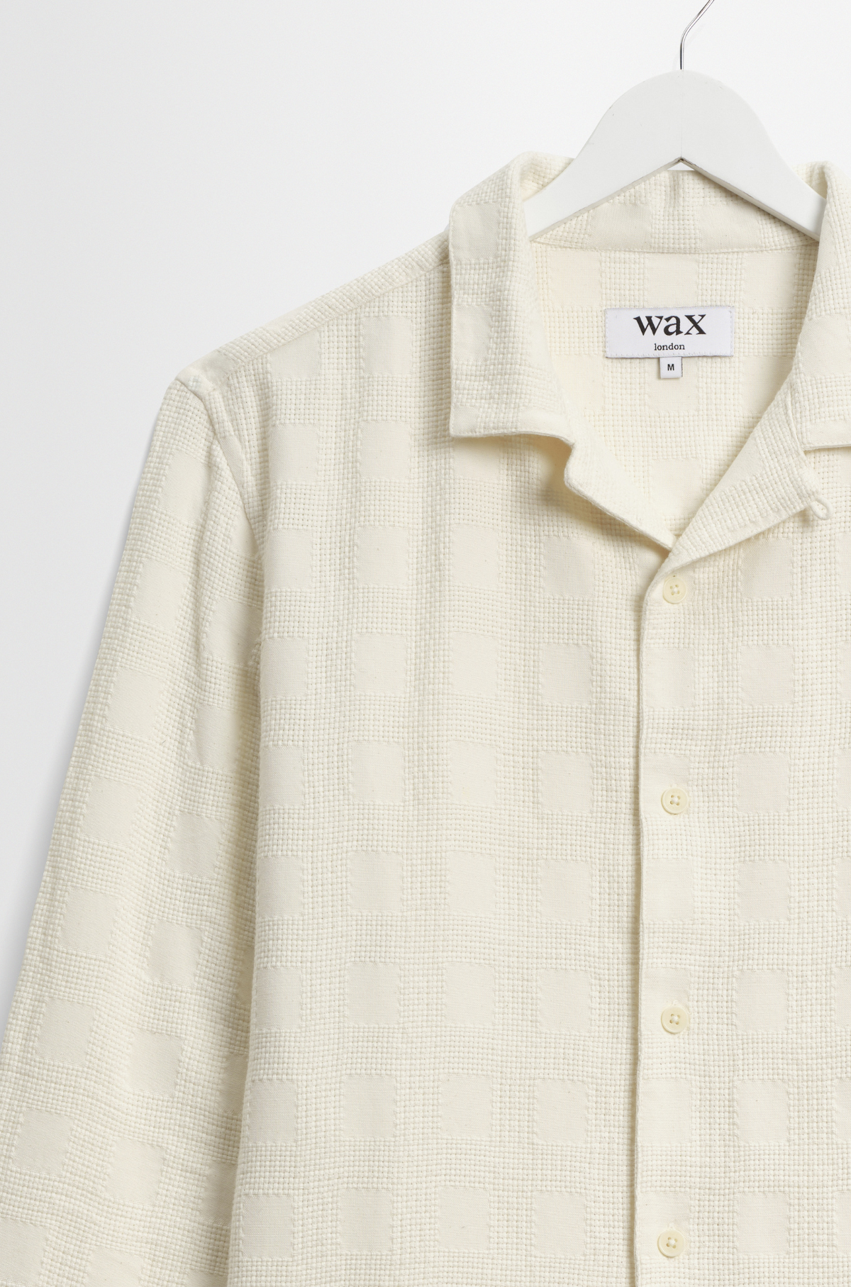 Wax London - Corey LS Shirt Cotton Dobby Check Offwhite