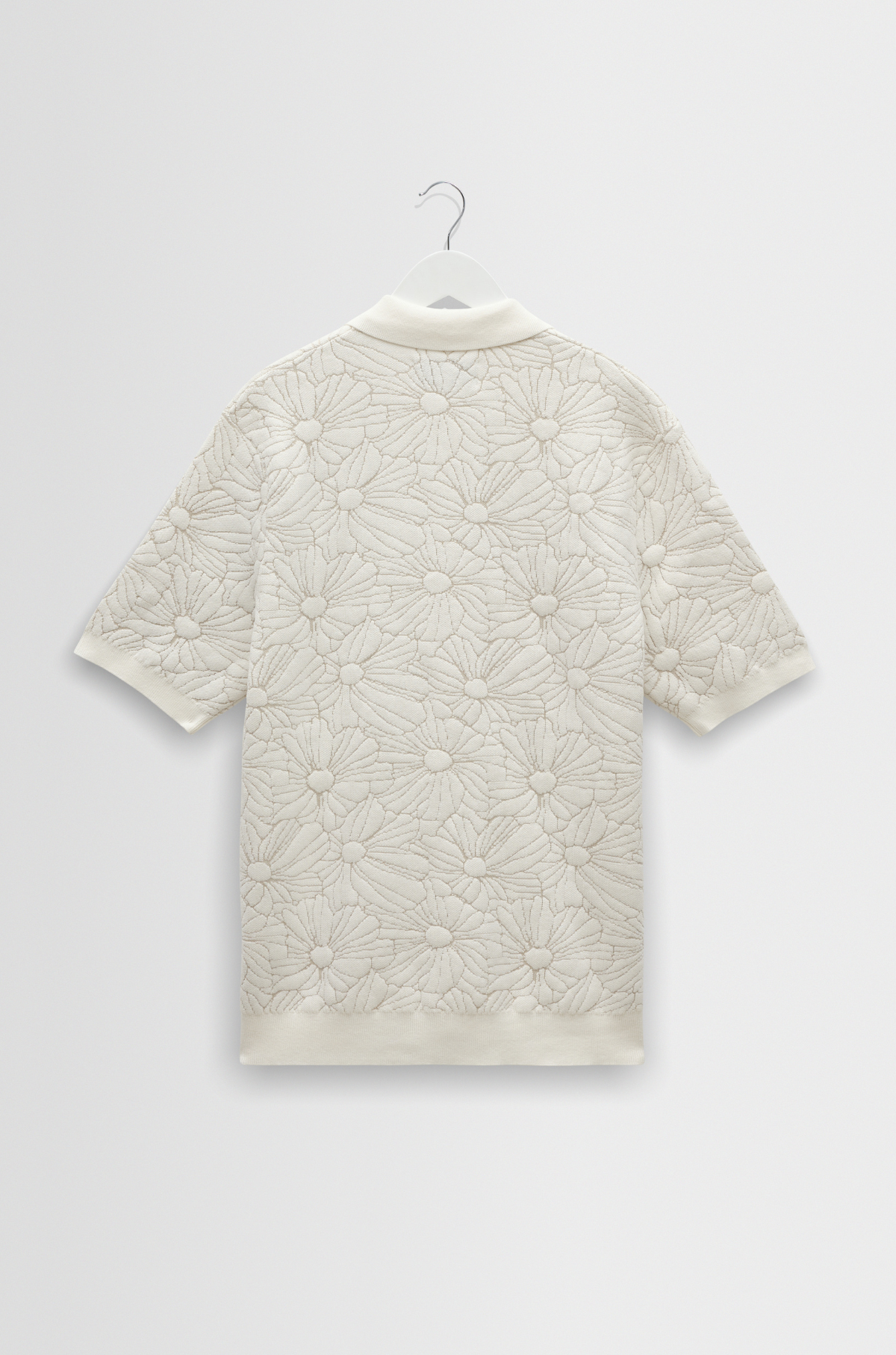 Wax London - Tellaro SS Shirt Flower Jacquard Ecru / Natural
