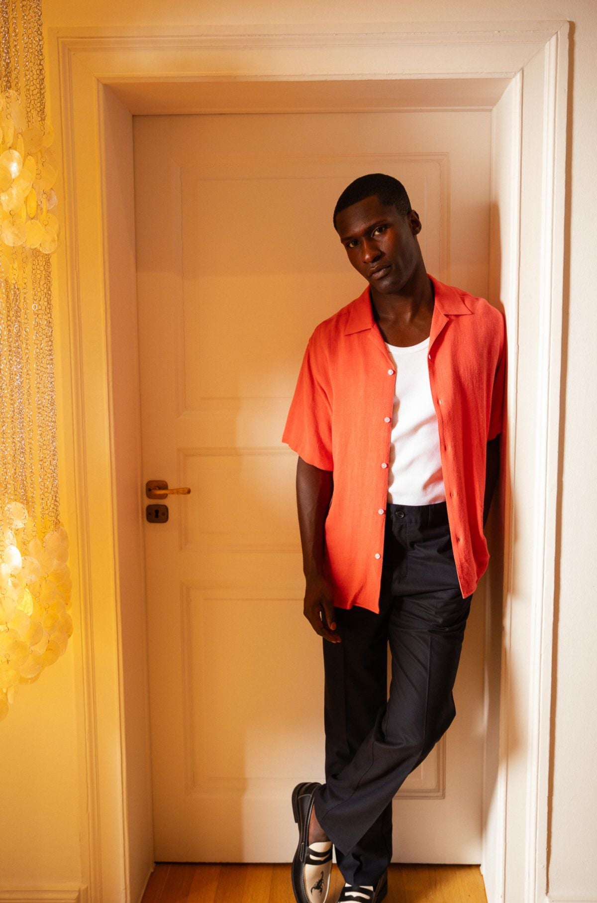 Lola - Linen Shirt Campari Red