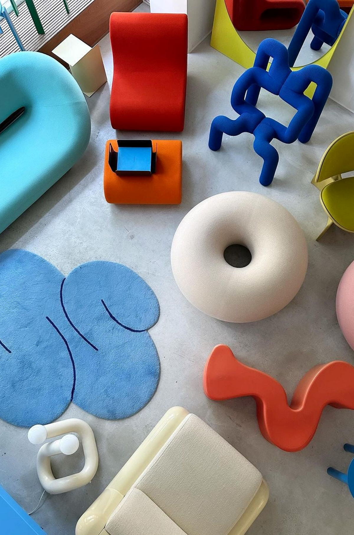 Okej - Squiggle Rug Cloud Blue