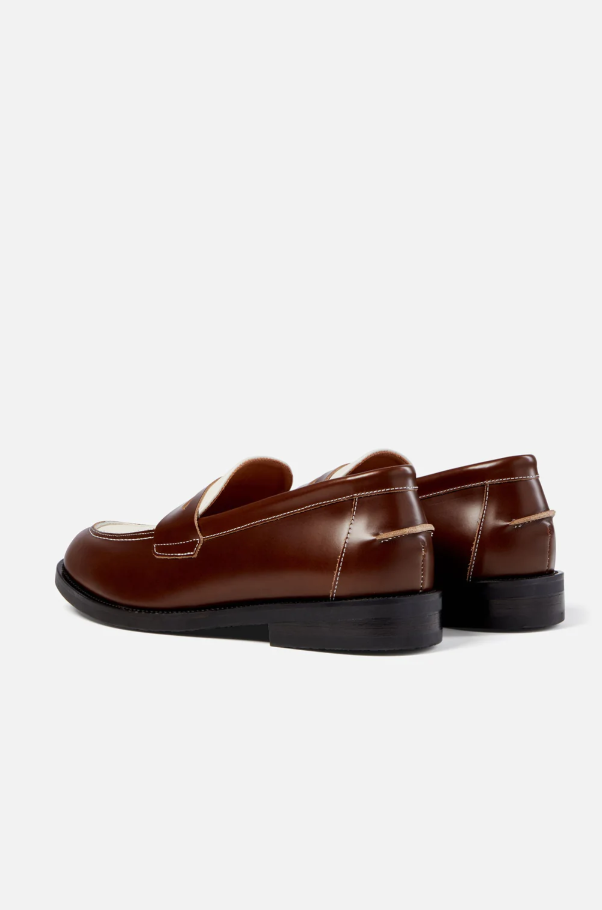Duke and Dexter - WILDE Chestnut x White Penny Loafer