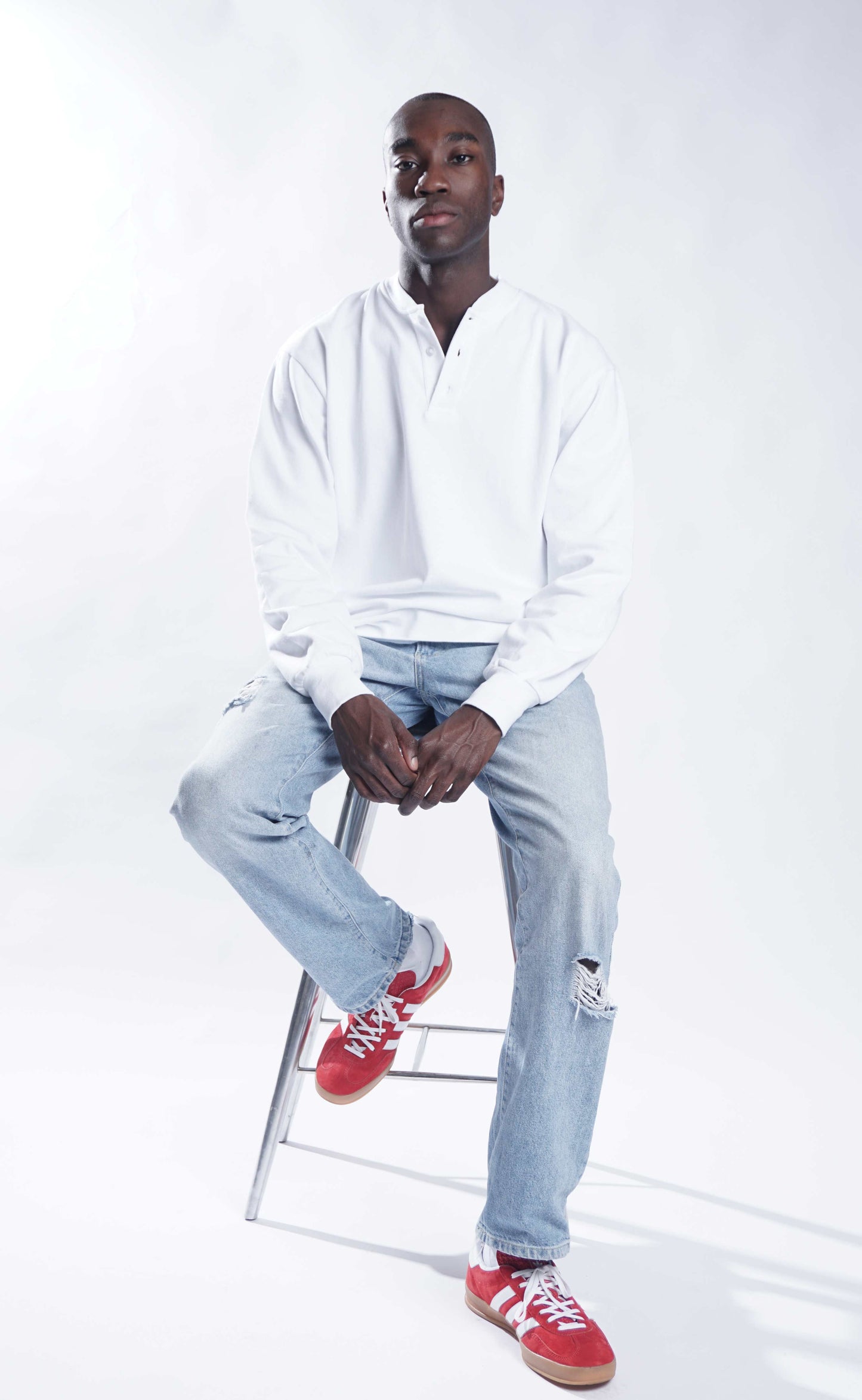 Lola - Made in France Longsleeve Henley - White