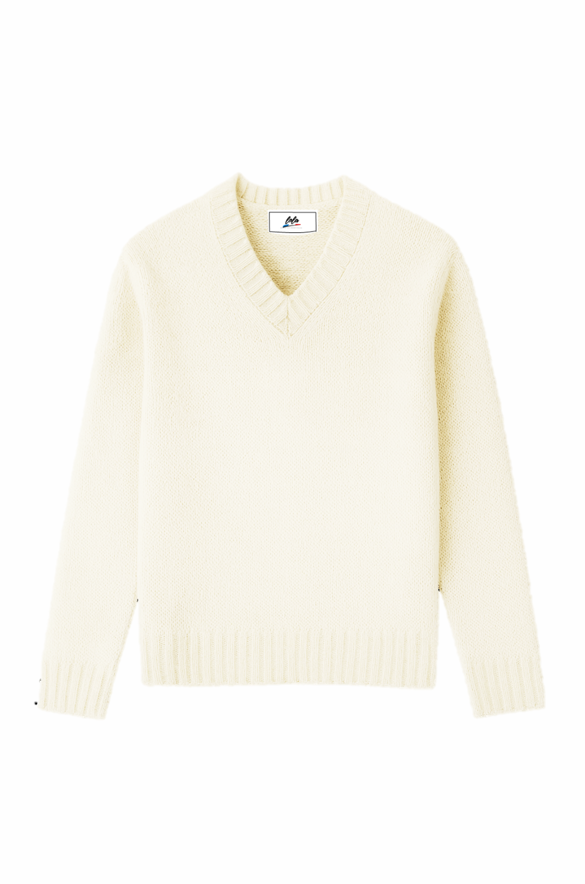 Lola - V Neck Knit Ivory Basic