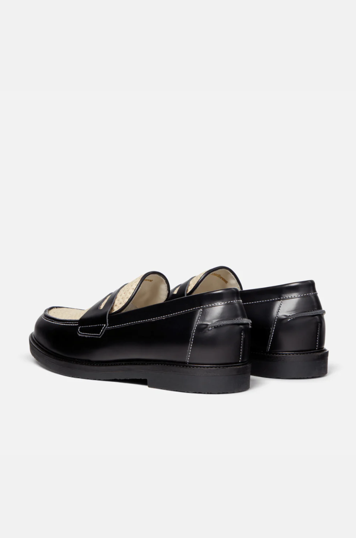 Duke and Dexter - Wilde Black White Rattan Penny Loafer