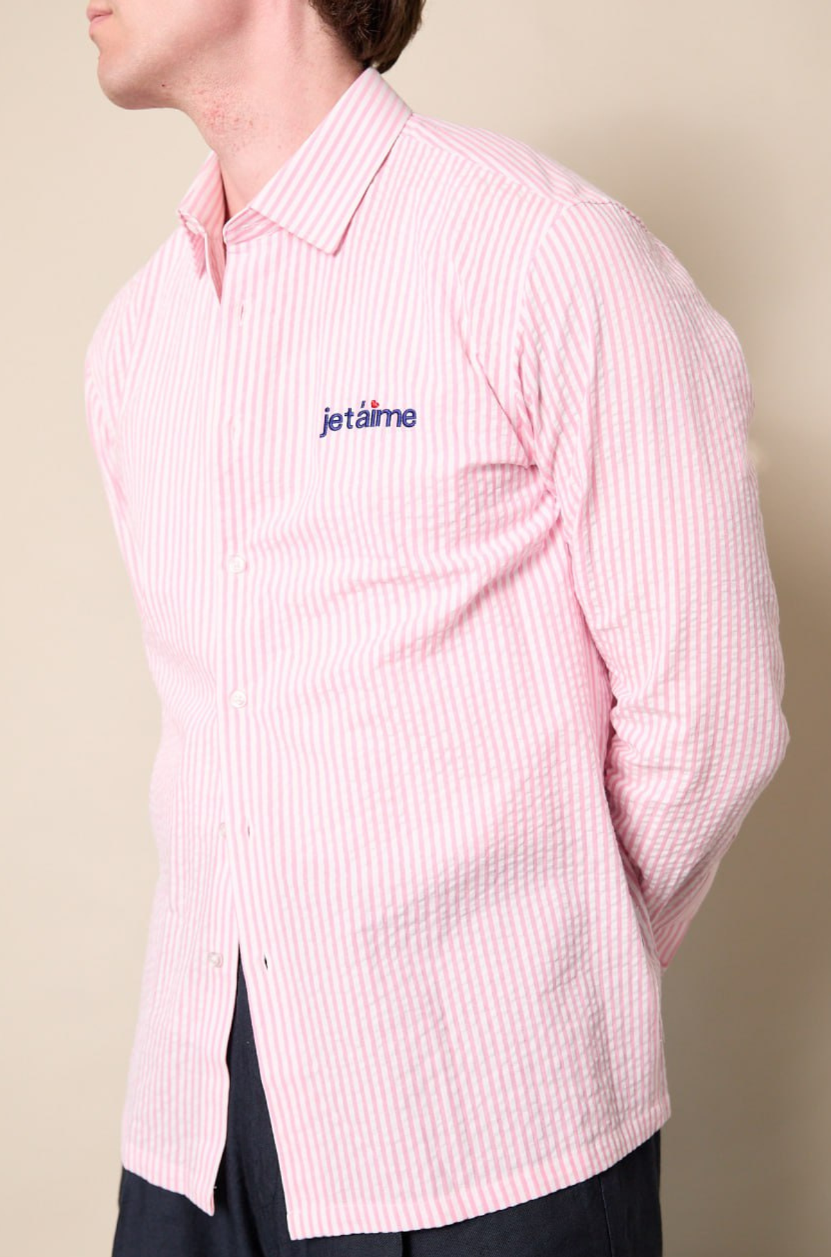 Lola - Seersucker Shirt Rose Stripes