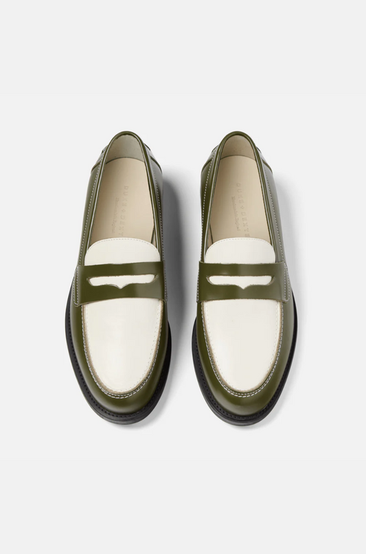 Duke and Dexter - Wilde Olive White Penny Loafer