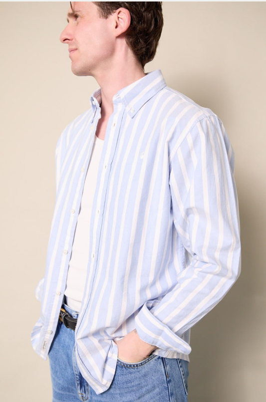 Carhartt WIP -  L/S Deven Shirt Deven Stripe Bleach White