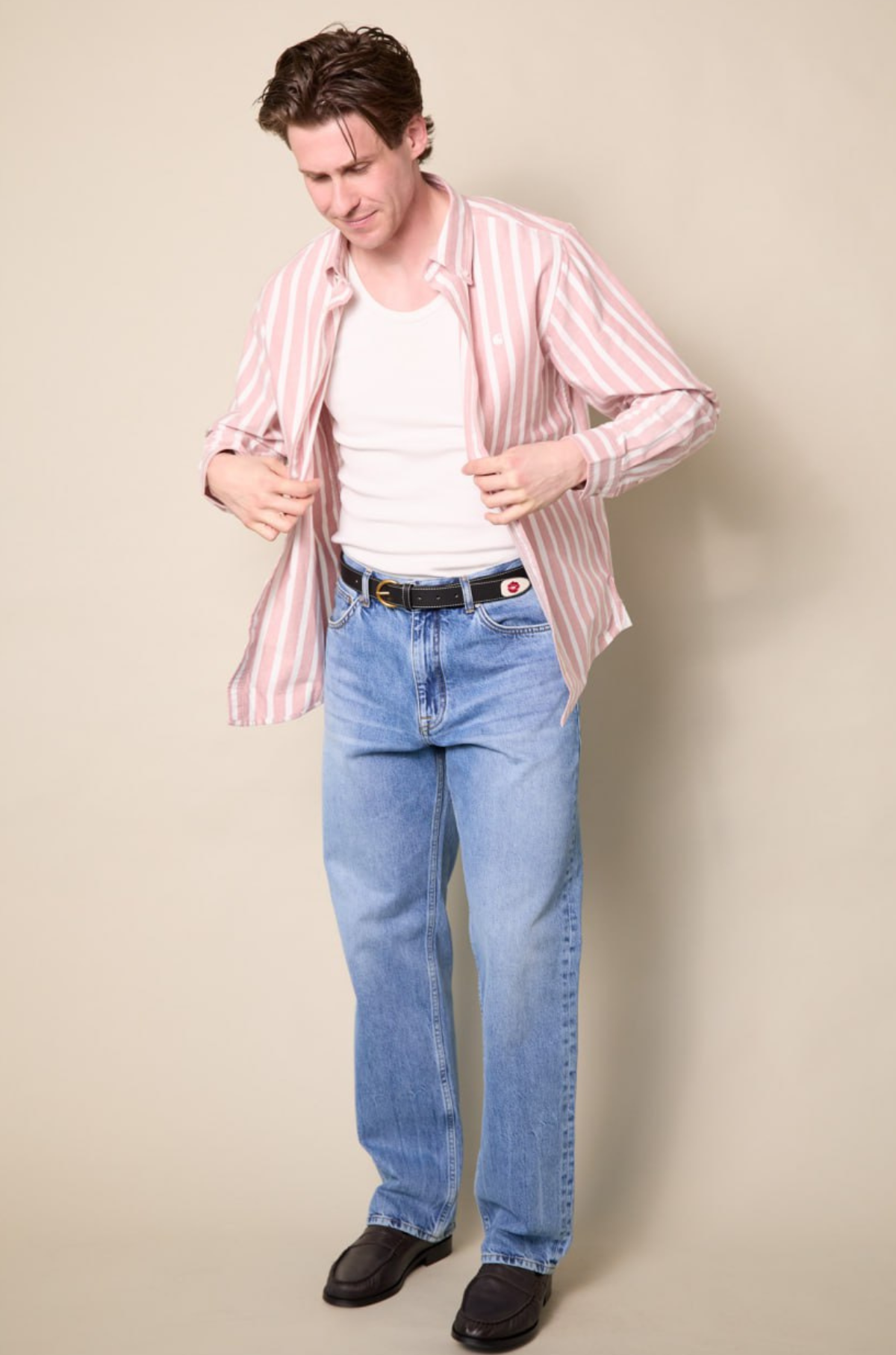 Carhartt WIP -  L/S Deven Shirt Deven Stripe Oxide Red White