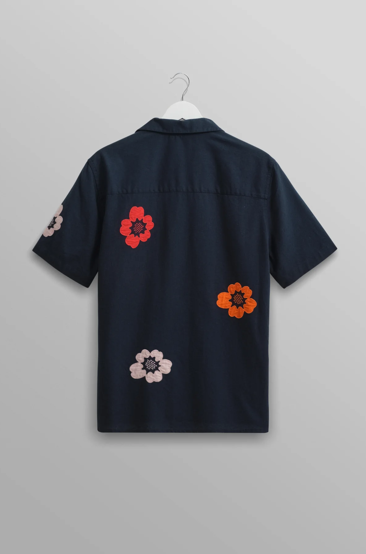 Wax London - Didcot Shirt Navy Applique Floral