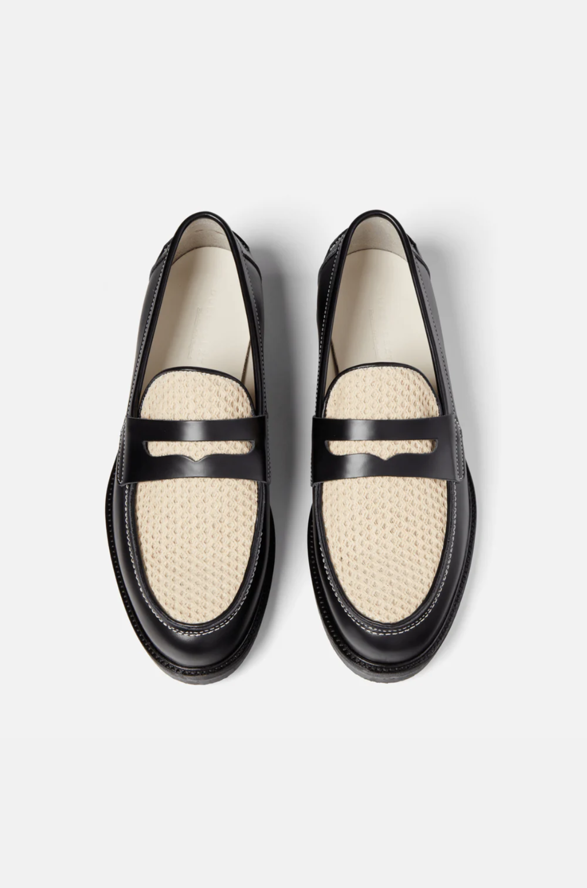 Duke and Dexter - Wilde Black White Rattan Penny Loafer