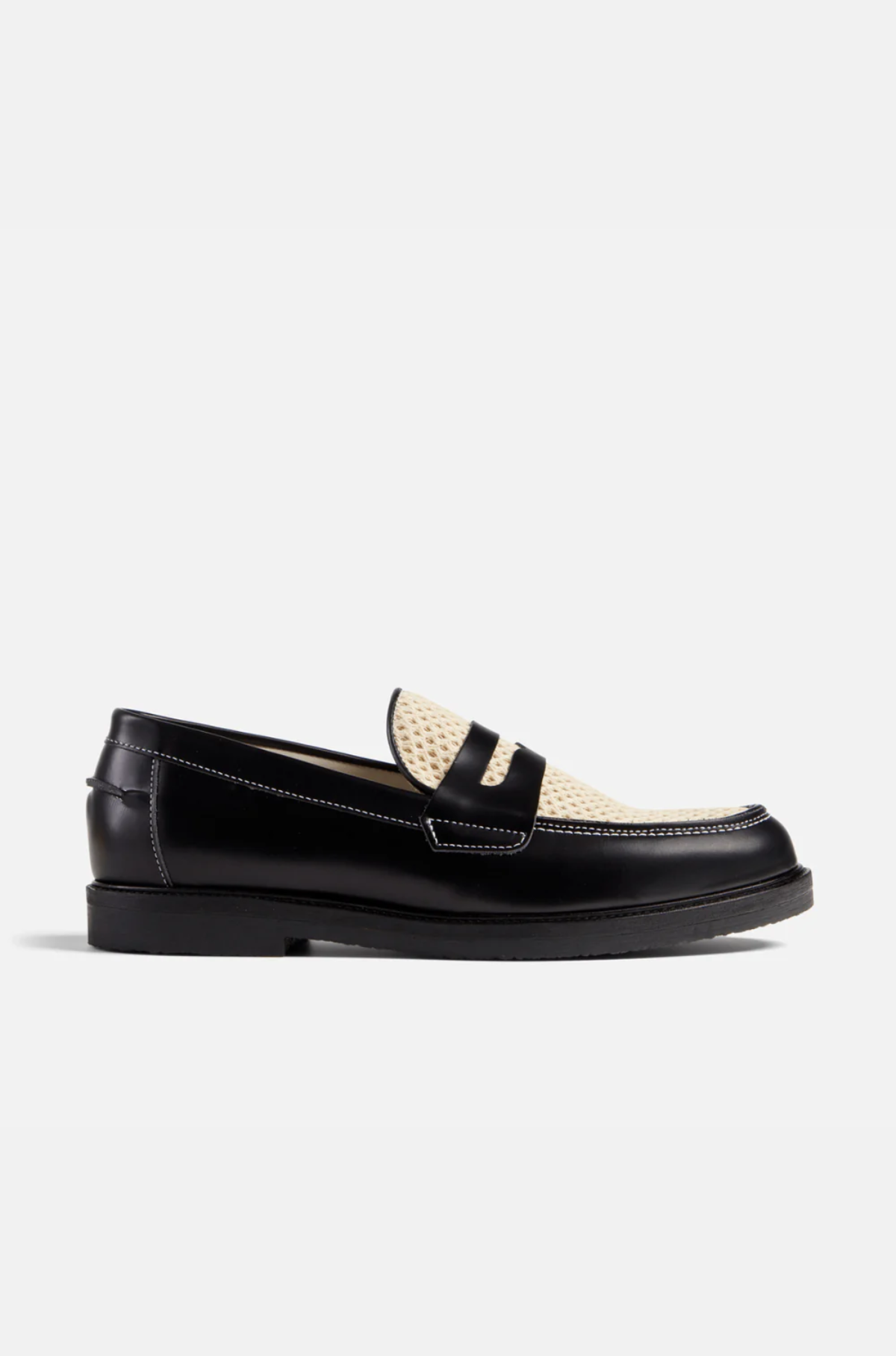 Duke and Dexter - Wilde Black White Rattan Penny Loafer