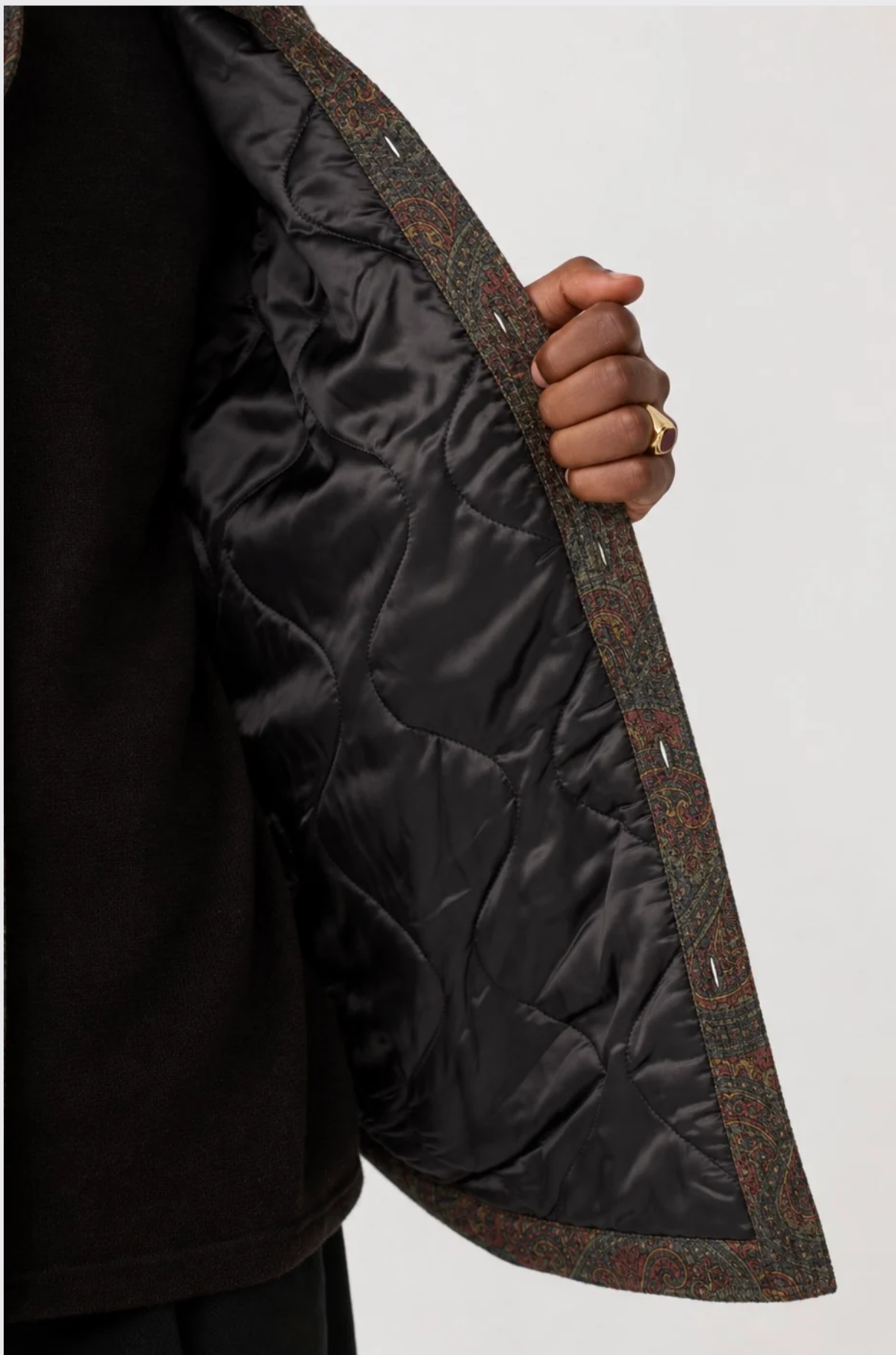 A Kind of Guise -  Marani Padded Overshirt Moss Paisley