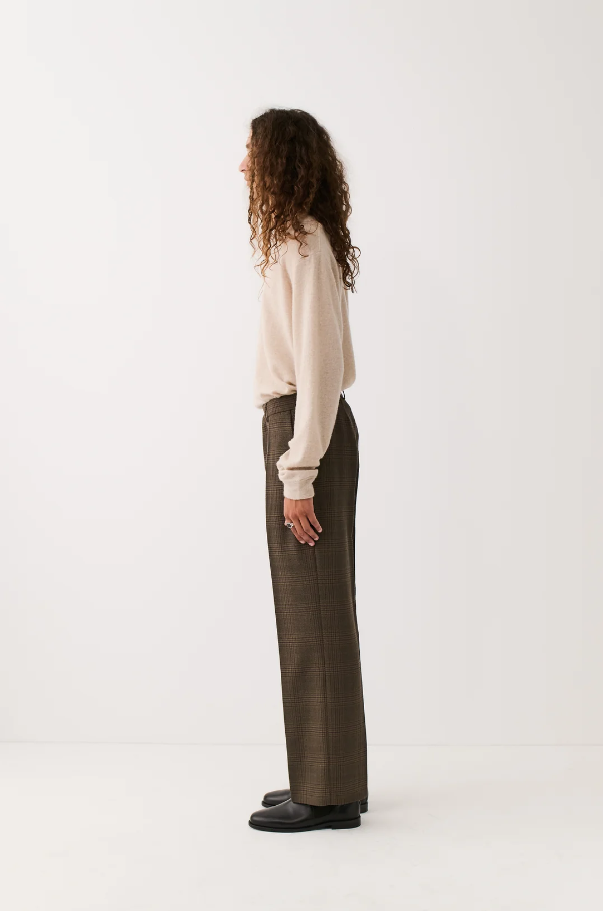 A Kind of Guise - Tailored Wide Trousers Syrah Check