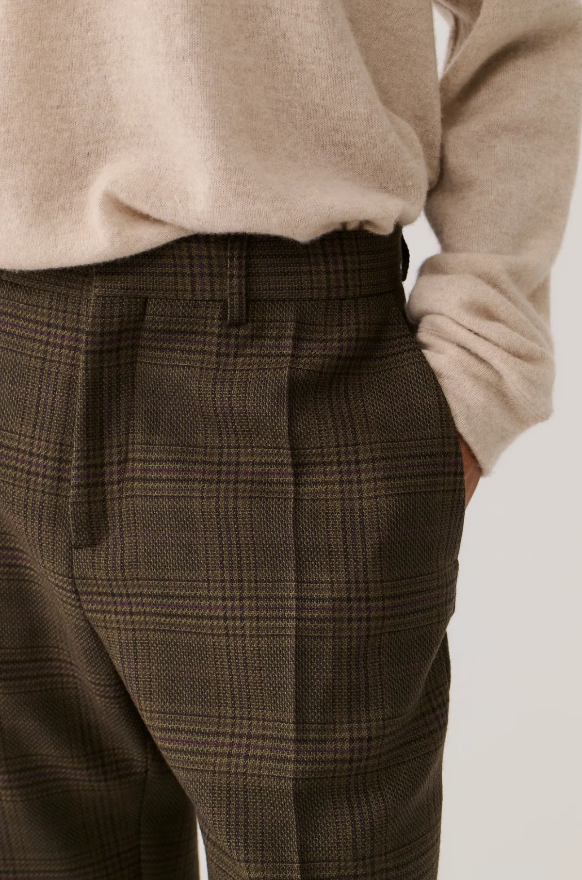 A Kind of Guise - Tailored Wide Trousers Syrah Check