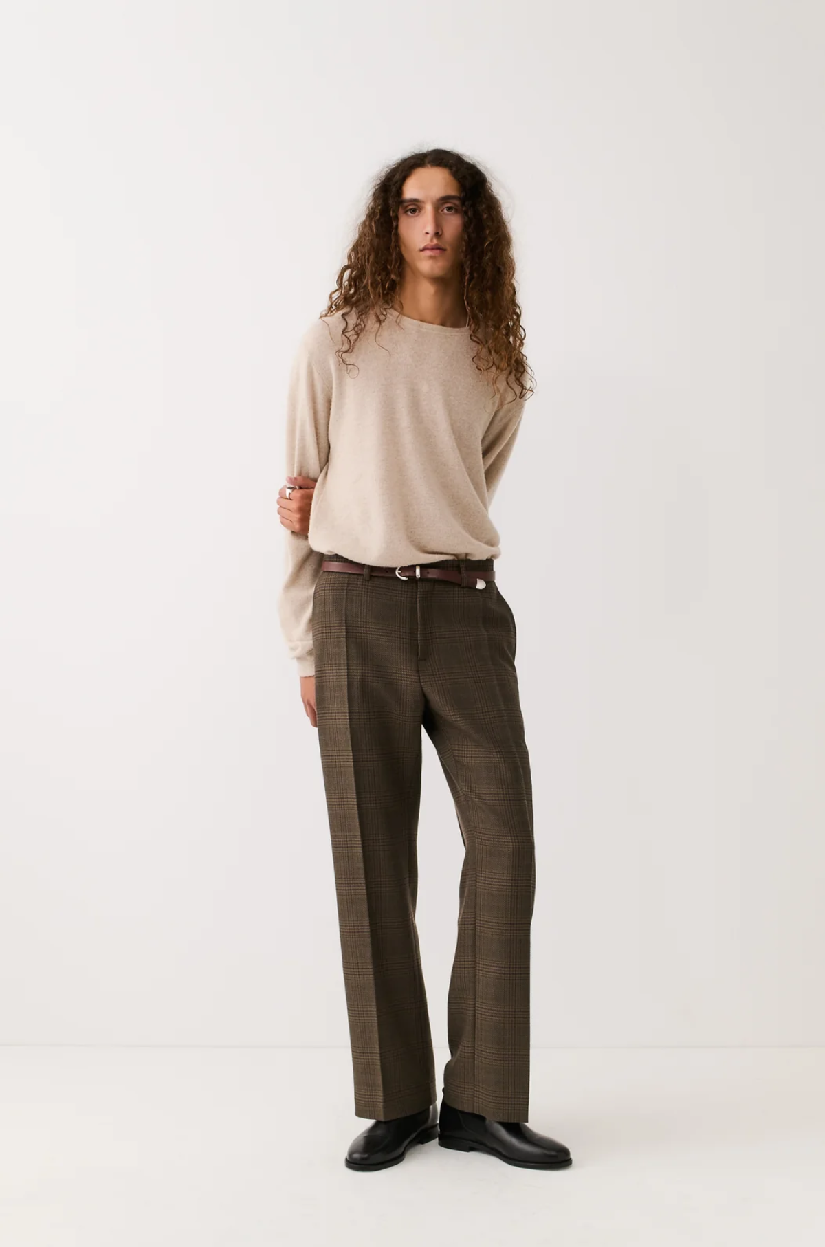 A Kind of Guise - Tailored Wide Trousers Syrah Check