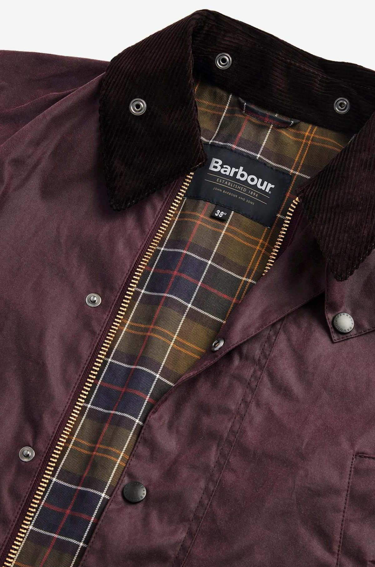 Barbour - Oversize Bedale Wax Wine Jacket