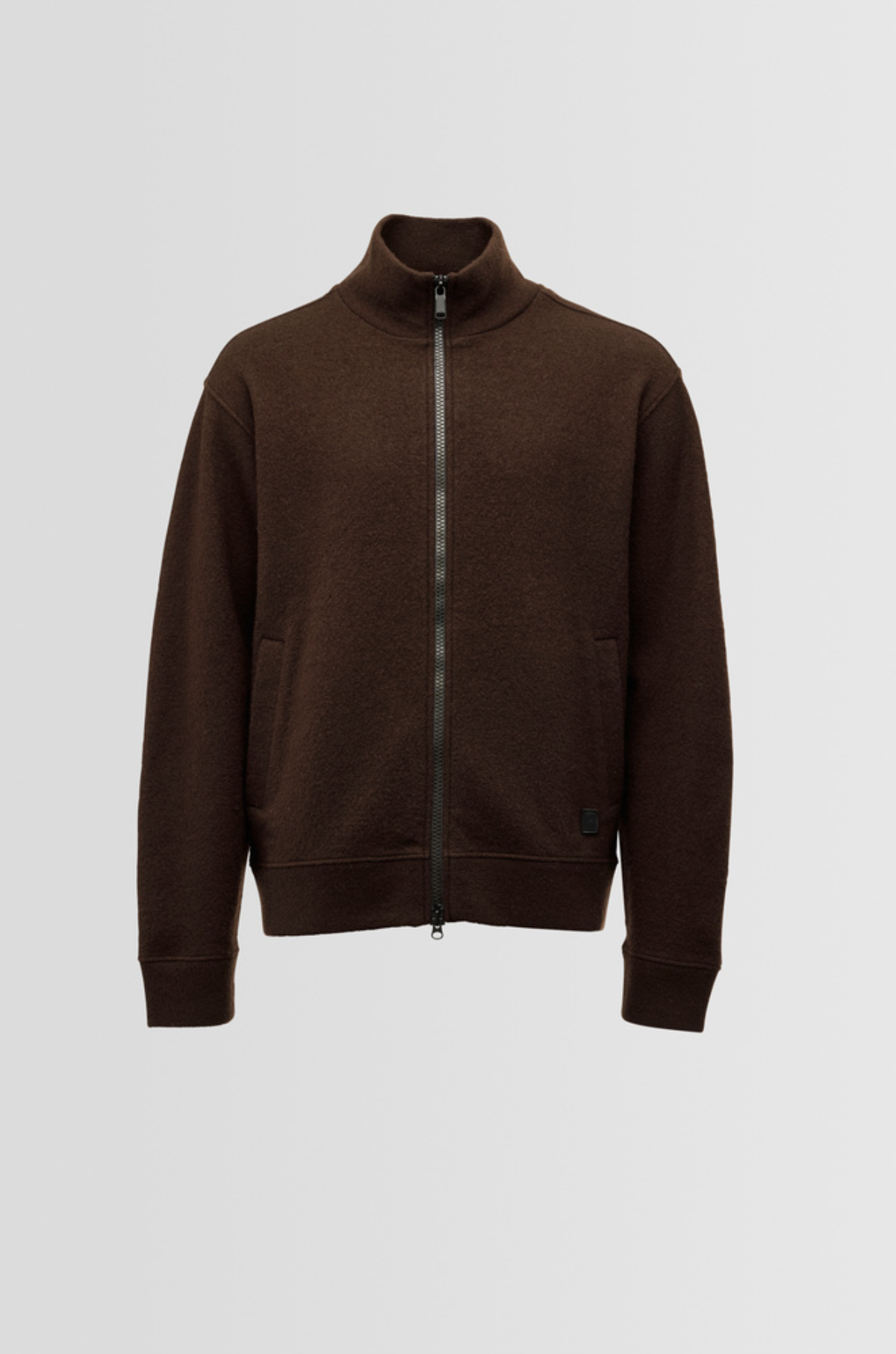 Cesar Equipment - Seaham Boiled Wool Zip Top Dark Brown
