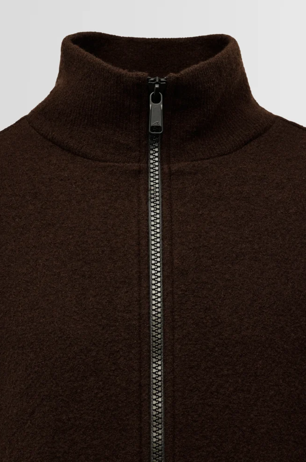 Cesar Equipment - Seaham Boiled Wool Zip Top Dark Brown