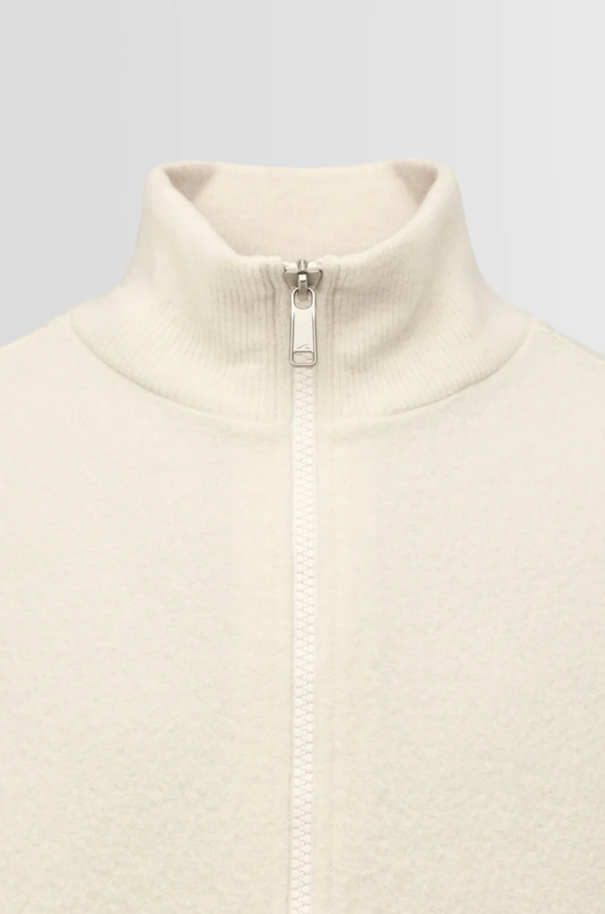 Cesar Equipment - Seaham Boiled Wool Zip Top Offwhite