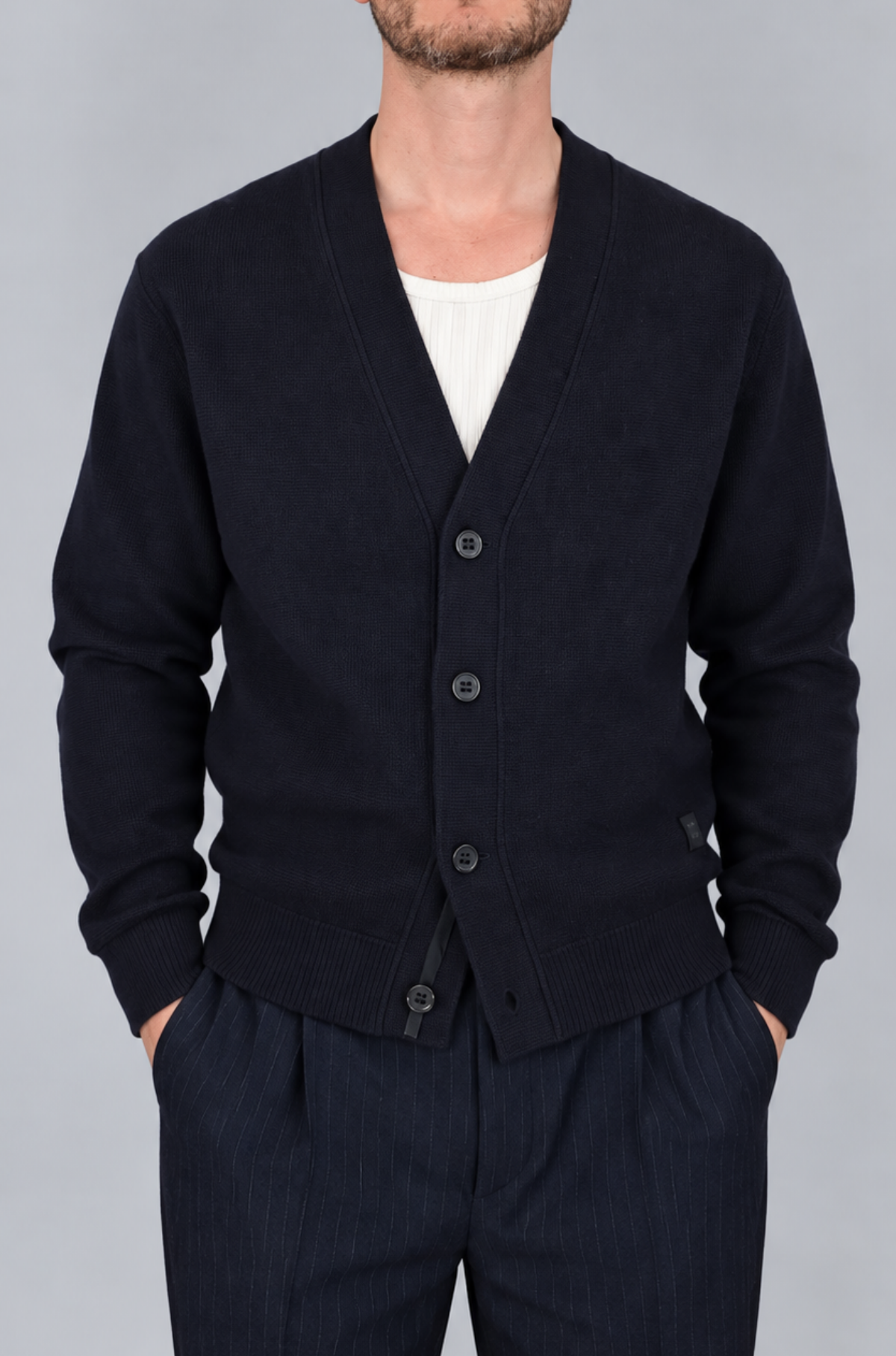 Cesar Equipment - Seaham Boiled Wool Cardigan Black