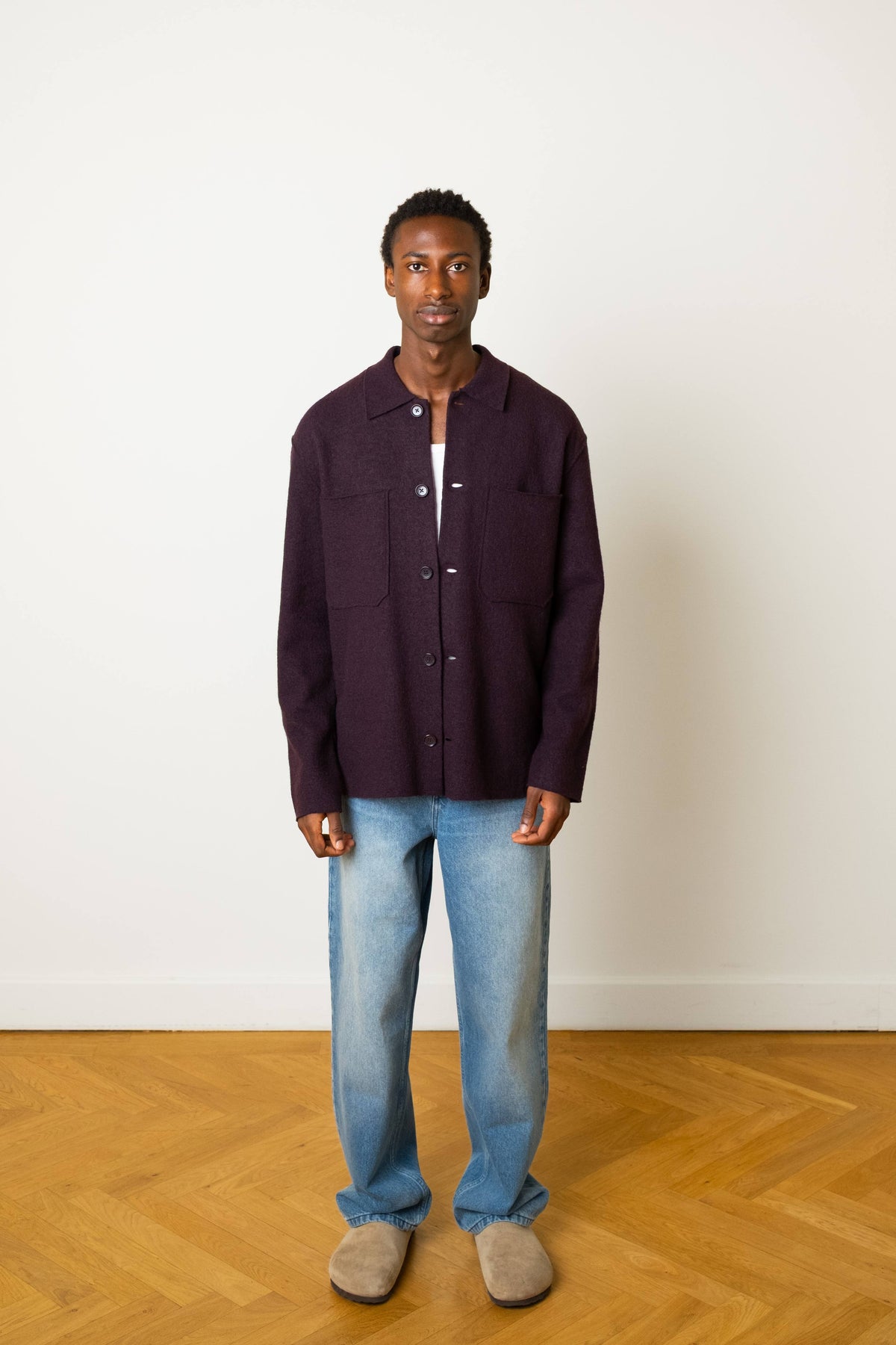 NN07 - Jonas Boiled Wool Shirt Jacket Wine