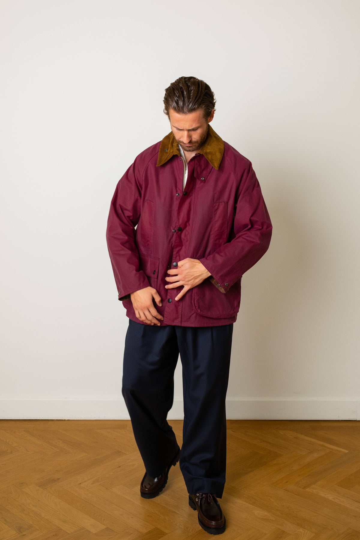 Barbour - Oversize Bedale Wax Wine Jacket